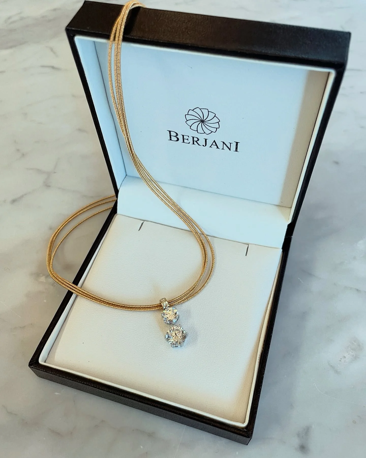 BERJANI Bespoke - What used to be a beautiful solitaire 1ct rare white diamond pendant is now enhanced with another&hellip; A stunning rare white 2ct diamond&hellip; Custom made for a beautiful lady&hellip; A loving gift from her husband in celebrati