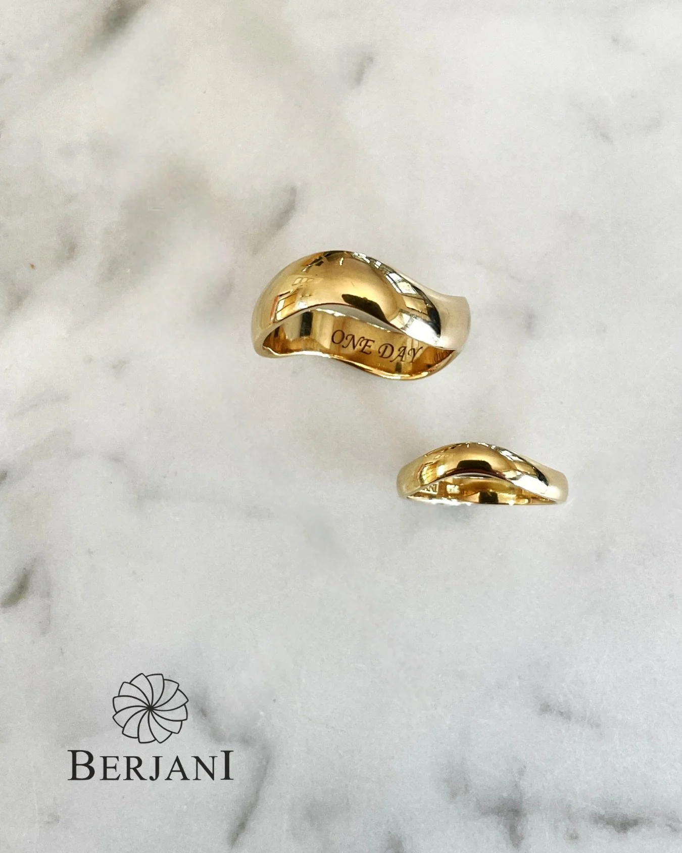 BERJANI Weddings - Congratulations to a beautiful couple who have just tied the knot&hellip; They chose our unique design, his and hers, bespoke handcrafted gold wedding rings&hellip; Wishing them both all the very best in life and love 🤍

#berjanij
