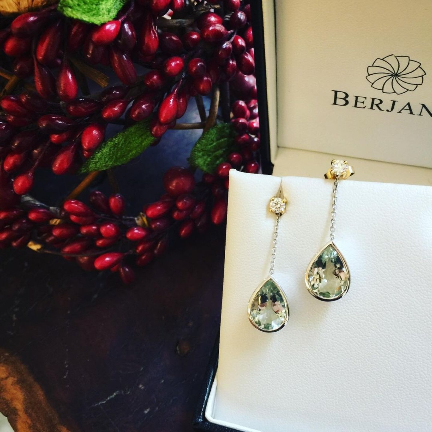 BERJANI Signature - These amazing earrings are both beautiful and functional... Why you ask? Because they are detachable! They can be worn as diamond stud earrings alone... And for that extra WOW, you can add the attachments... And these can be anyth