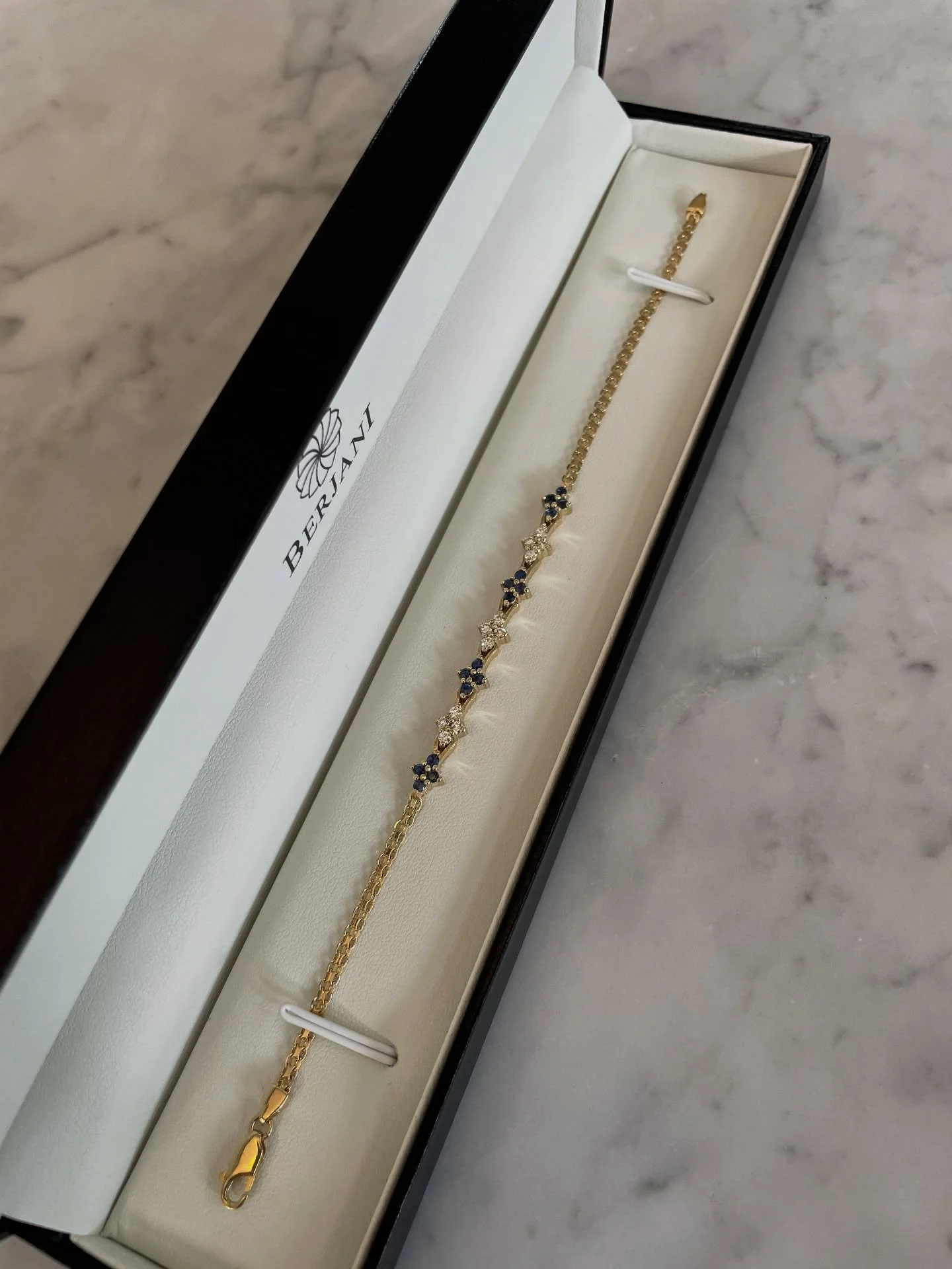 BERJANI Bespoke - A sapphire and diamond bracelet custom handmade in gold for a beautiful lady in memory of her loving father. She loved it! 

#gold #bespoke #bracelet #sapphire #diamond