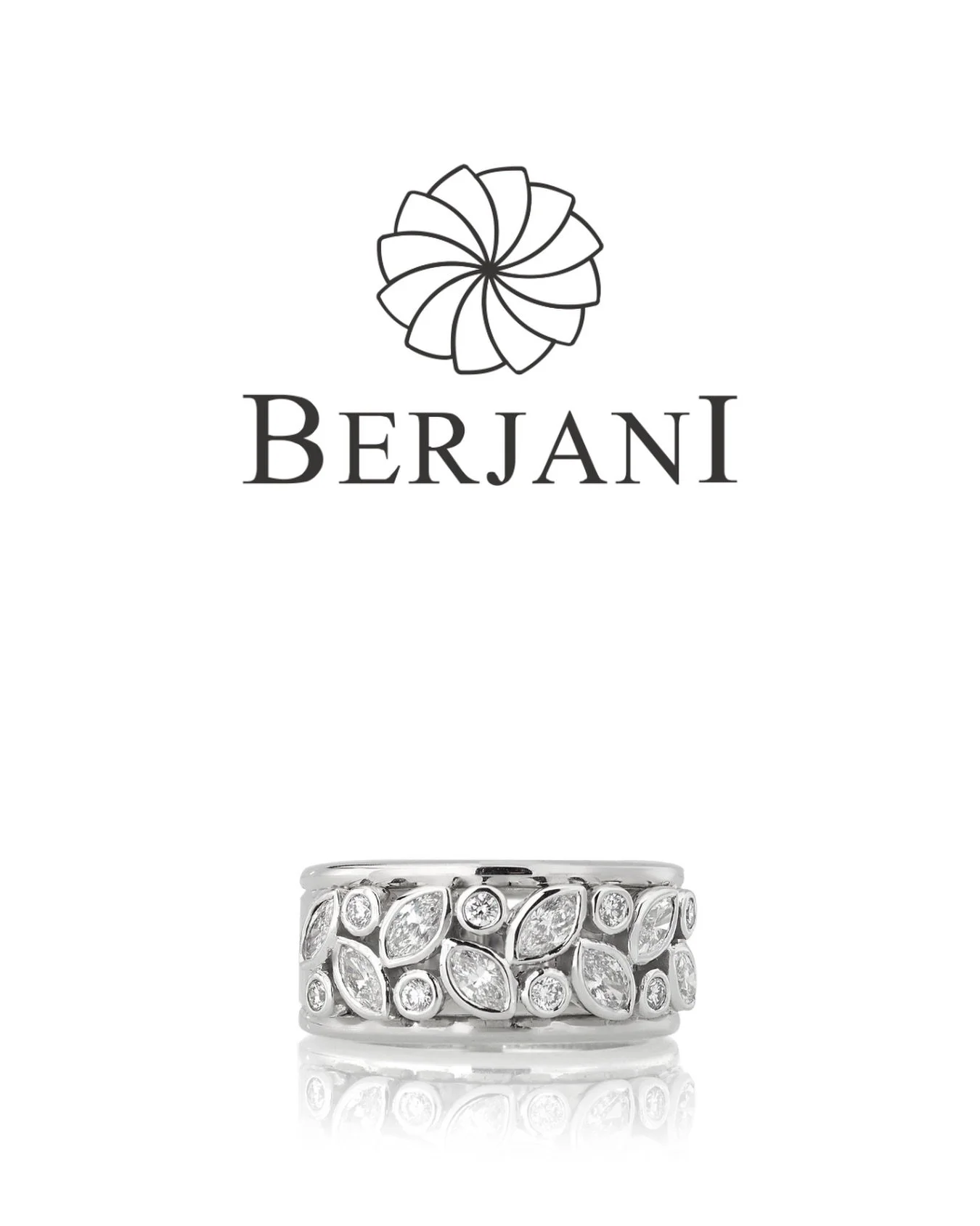 BERJANI Signature - Our beautiful signature design handcrafted &lsquo;Garland&rsquo; ring, set with perfectly cut and matched brilliant and marquise natural diamonds. Makes the perfect gift for your love this Valentine&rsquo;s Day&hellip; Or any cele