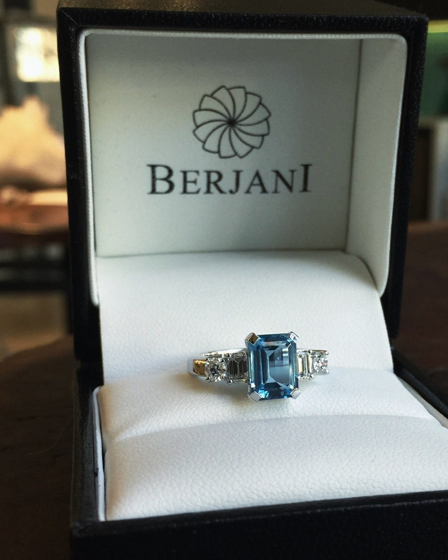 Introducing the Gemstone for March - Aquamarine - There is nothing like an exquisite Aquamarine to show off its true ocean blue! One of our bespoke pieces handcrafted in white gold with a dash of natural diamonds on each side, custom made with love f