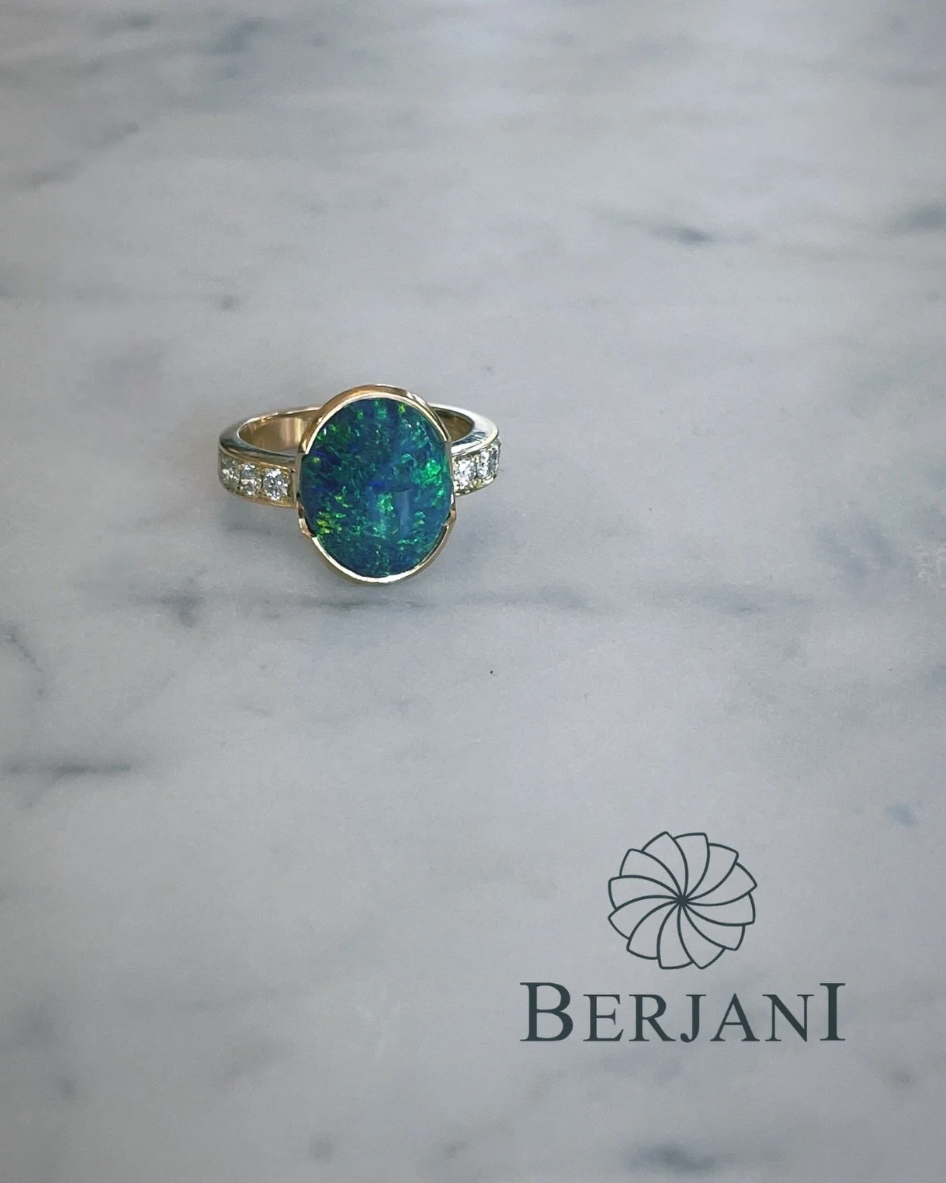 BERJANI Bespoke - A lovely lady came to see us about having an opal ring made&hellip; She specifically asked for a solid Lightning Ridge Black Opal in memory of her beloved father&hellip; After we sourced a number of stones, she chose this beautiful 