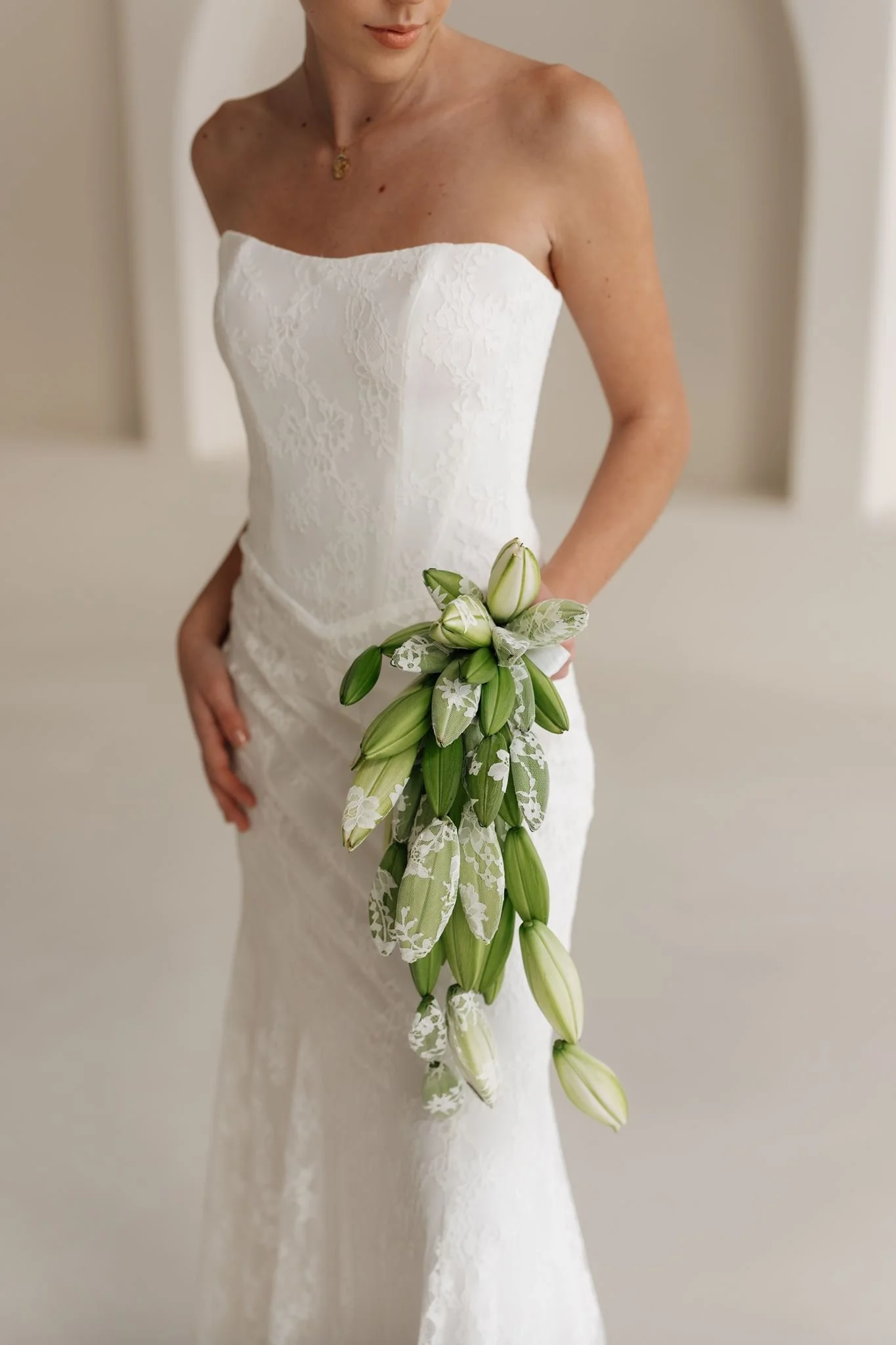 Erin Clare Bridal Olivia Strapless Lace Wedding Gown