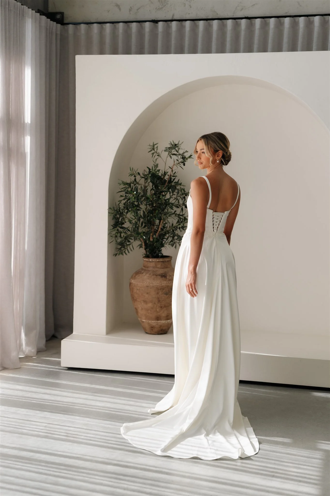 Erin Clare Bridal | Jasmine Satin A-line Gown | Wedding Dresses Australia