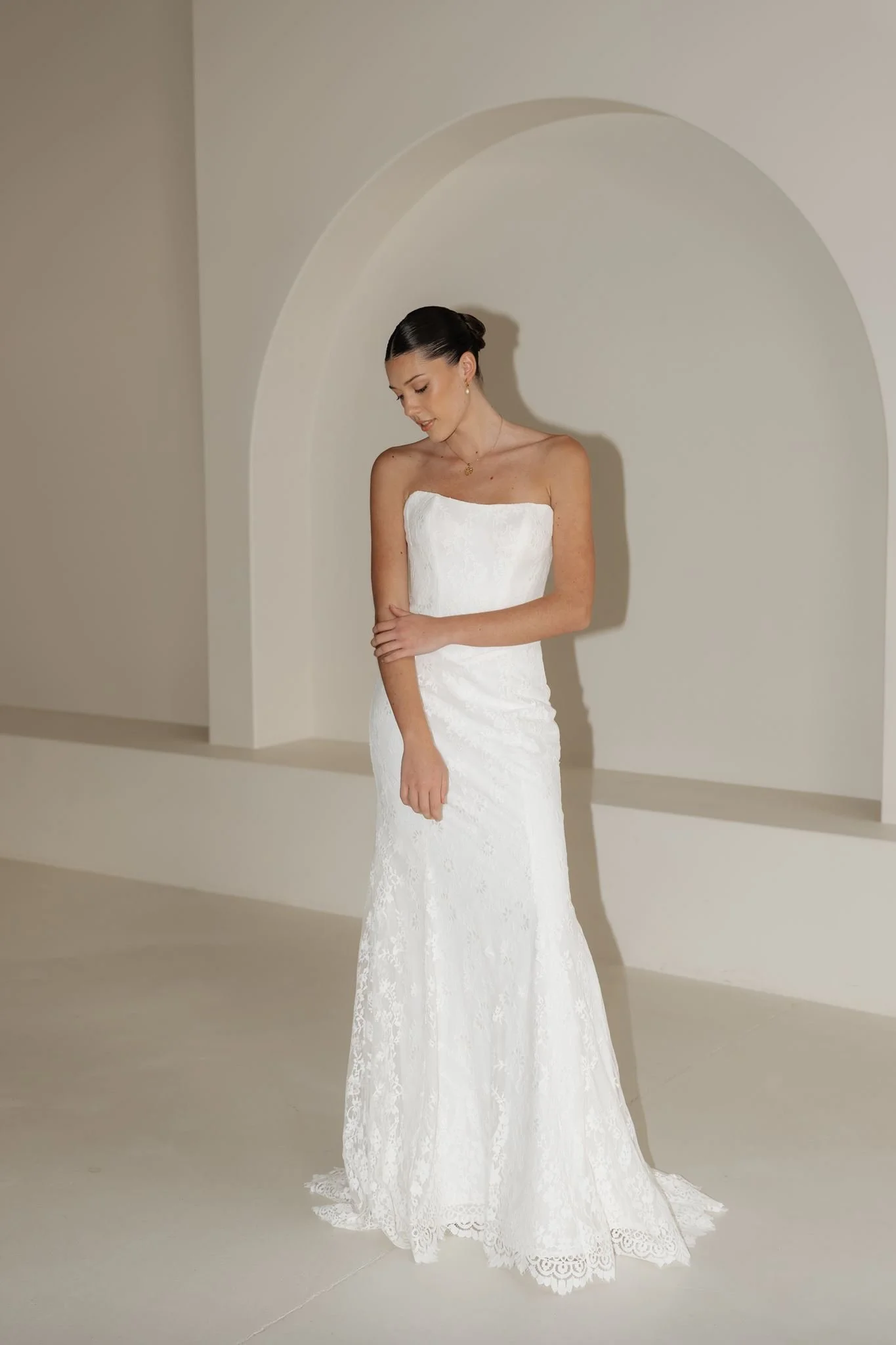 Erin Clare Bridal Olivia Strapless Lace Wedding Gown