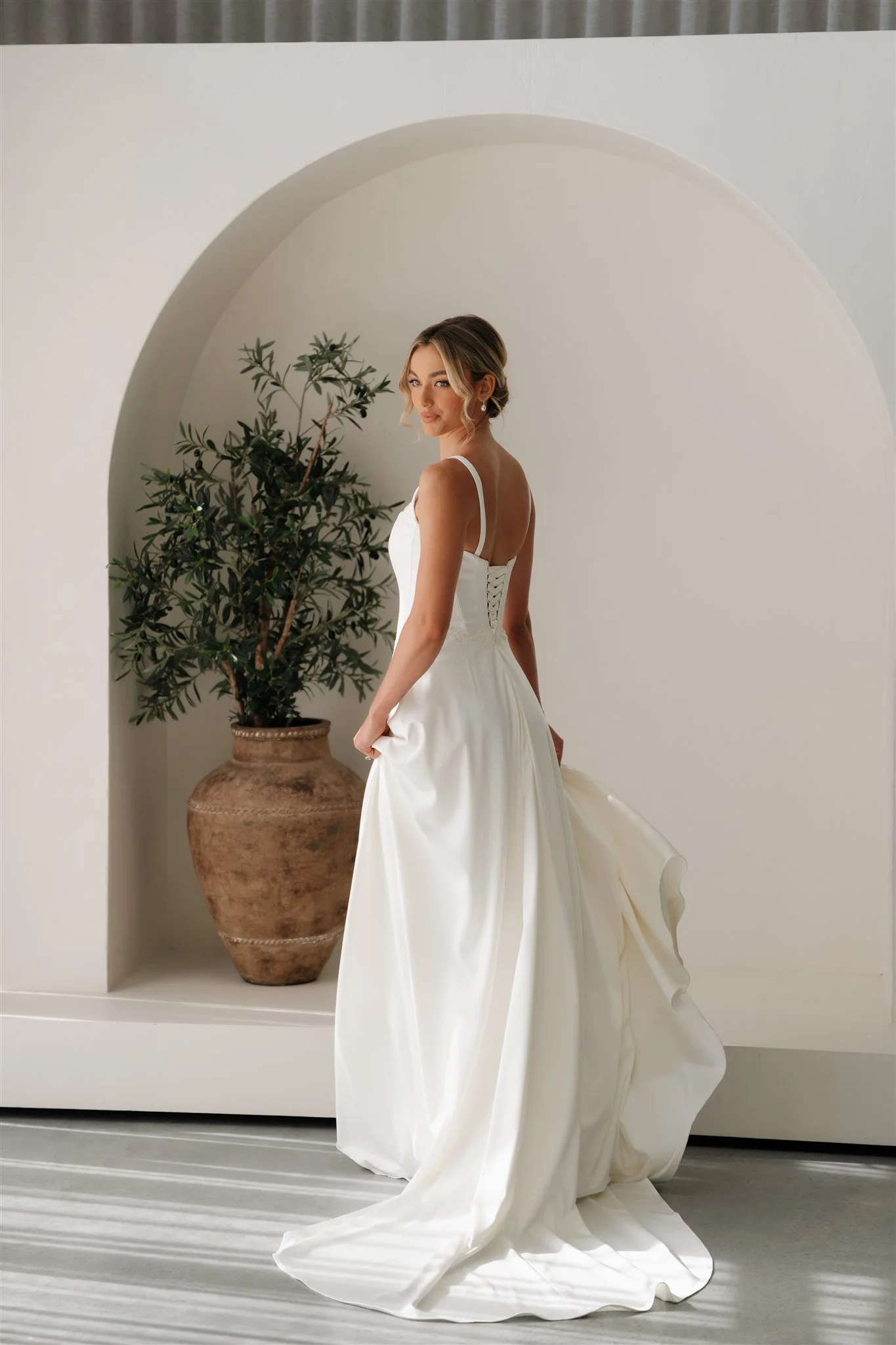 Erin Clare Bridal | Jasmine Satin A-line Gown | Wedding Dresses Australia