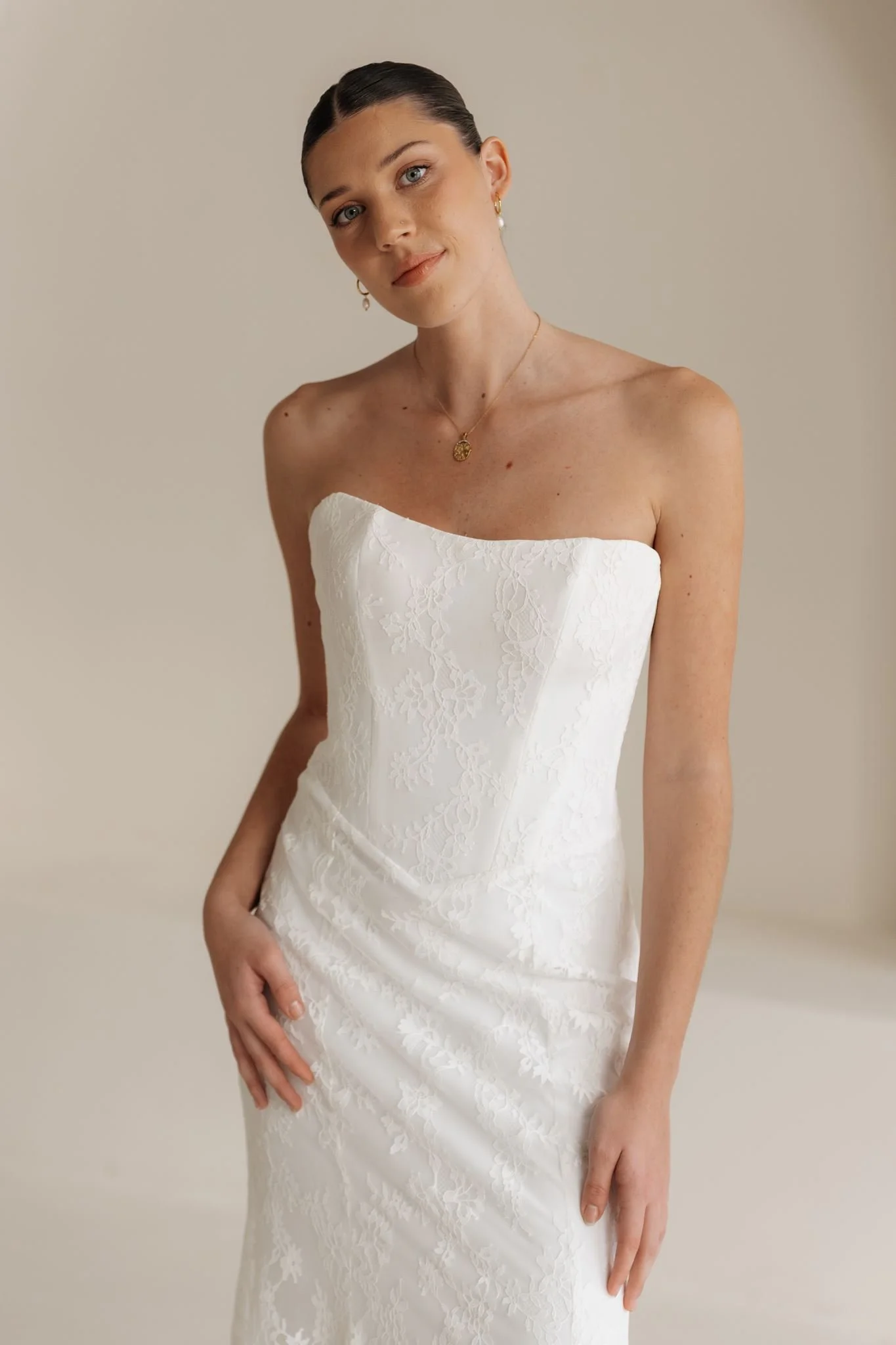 Erin Clare Bridal Olivia Strapless Lace Wedding Gown