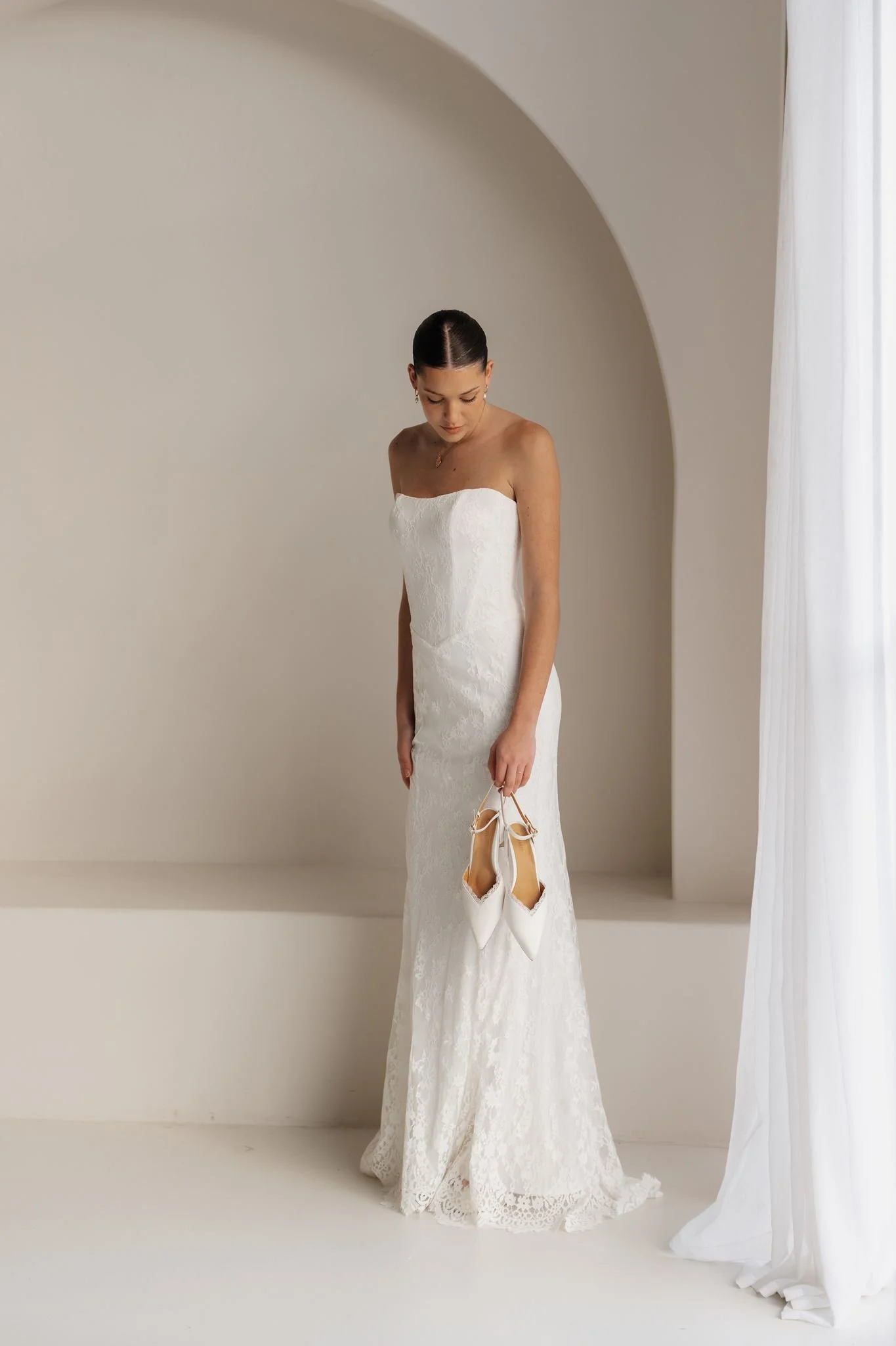Erin Clare Bridal Olivia Strapless Lace Wedding Gown