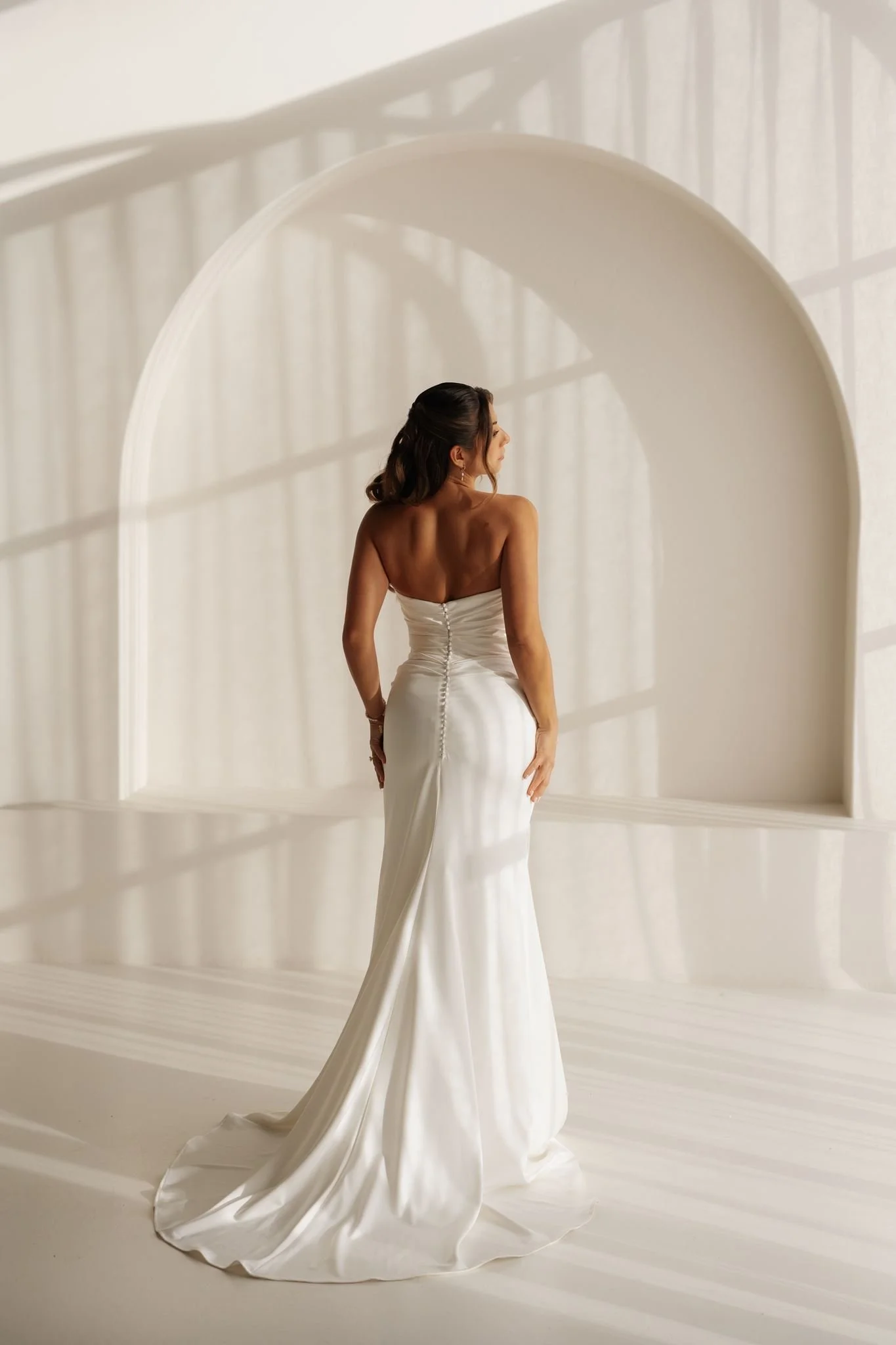 Erin Clare Bridal Gemma Strapless Satin Gown with Wrap
