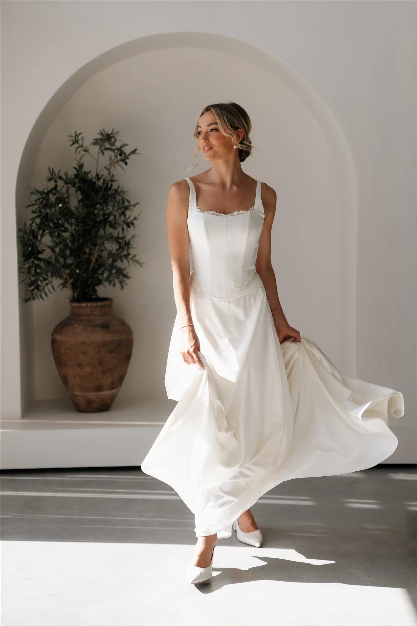 Erin Clare Bridal | Jasmine Satin A-line Gown | Wedding Dresses Sunshine Coast