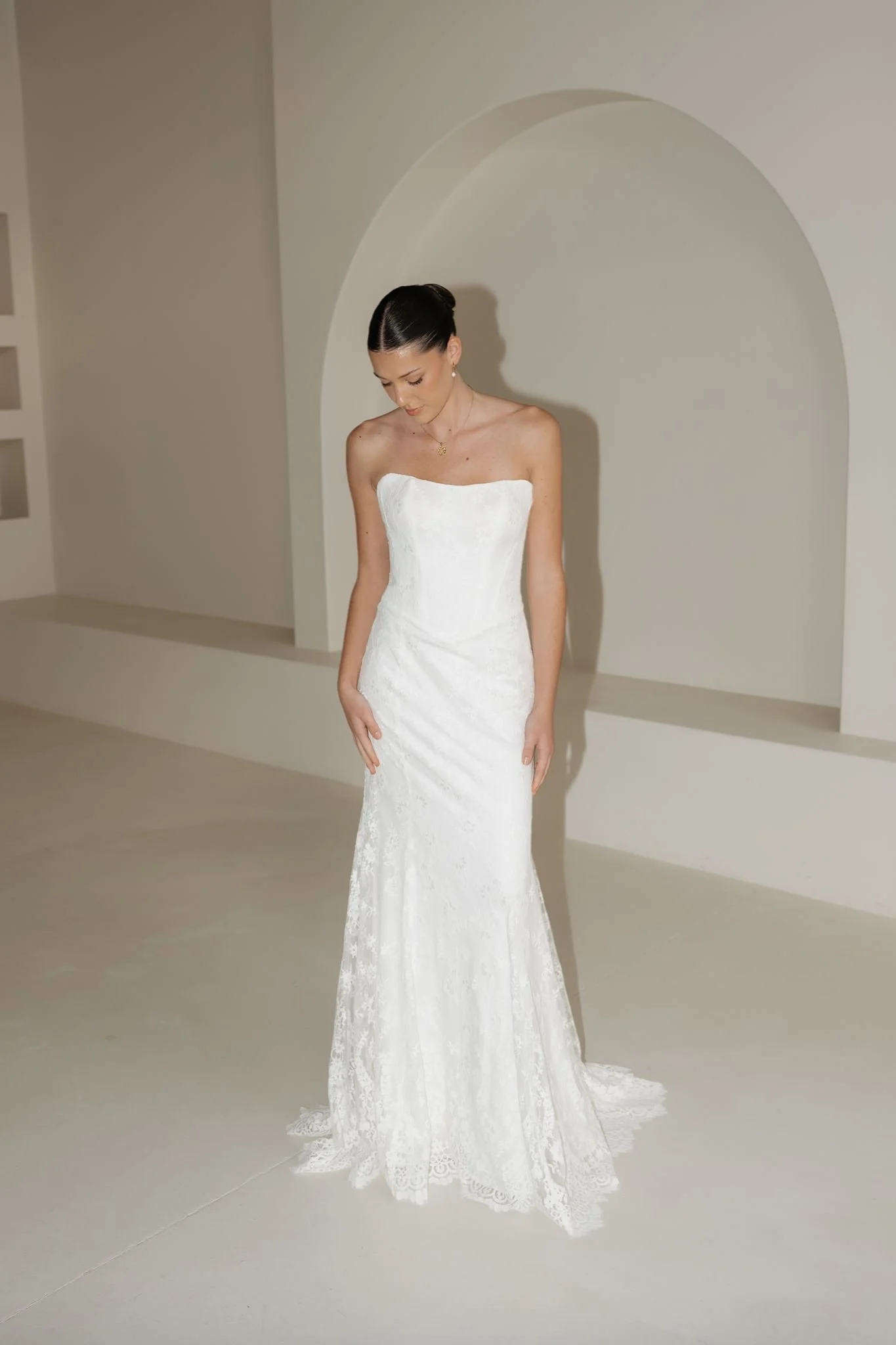 Erin Clare Bridal Olivia Strapless Lace Wedding Gown