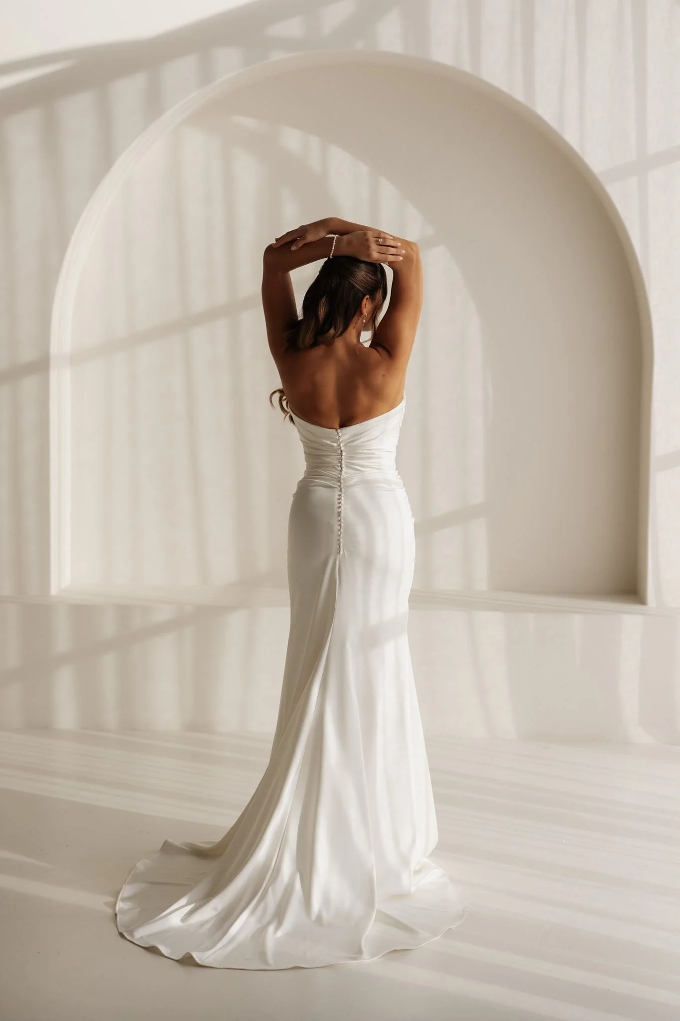 Erin Clare Bridal Gemma Strapless Satin Gown with Wrap