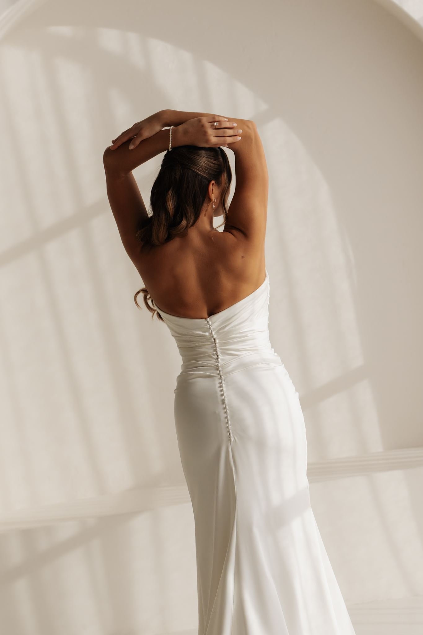 Erin Clare Bridal Gemma Strapless Satin Gown with Wrap