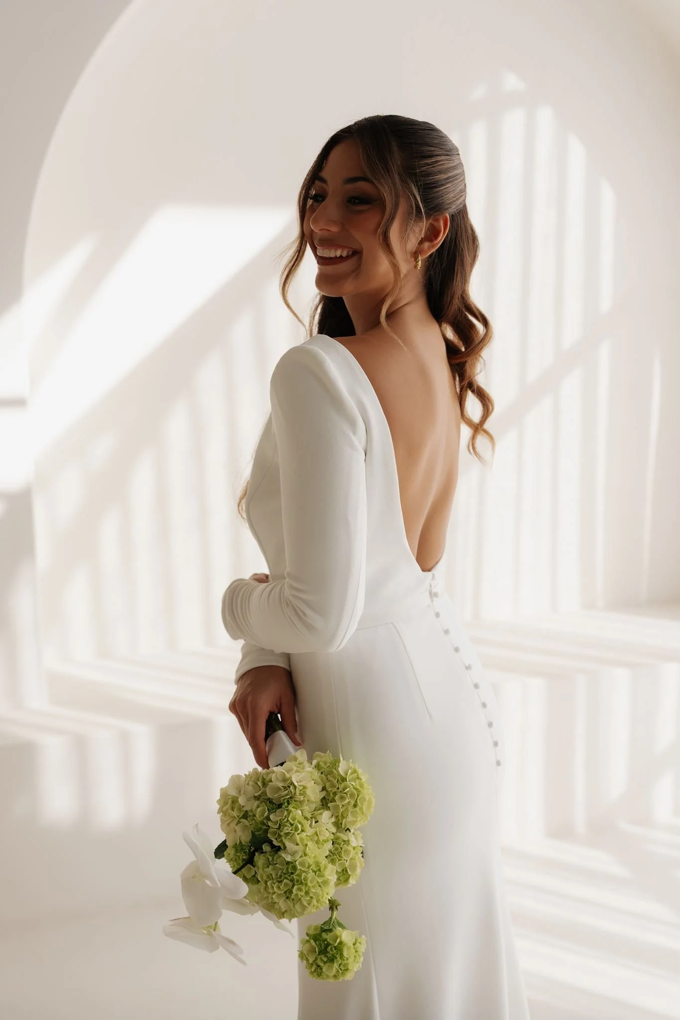 Erin Clare Bridal | Natalia Long Sleeve Crepe Gown | Australian Made Bridal