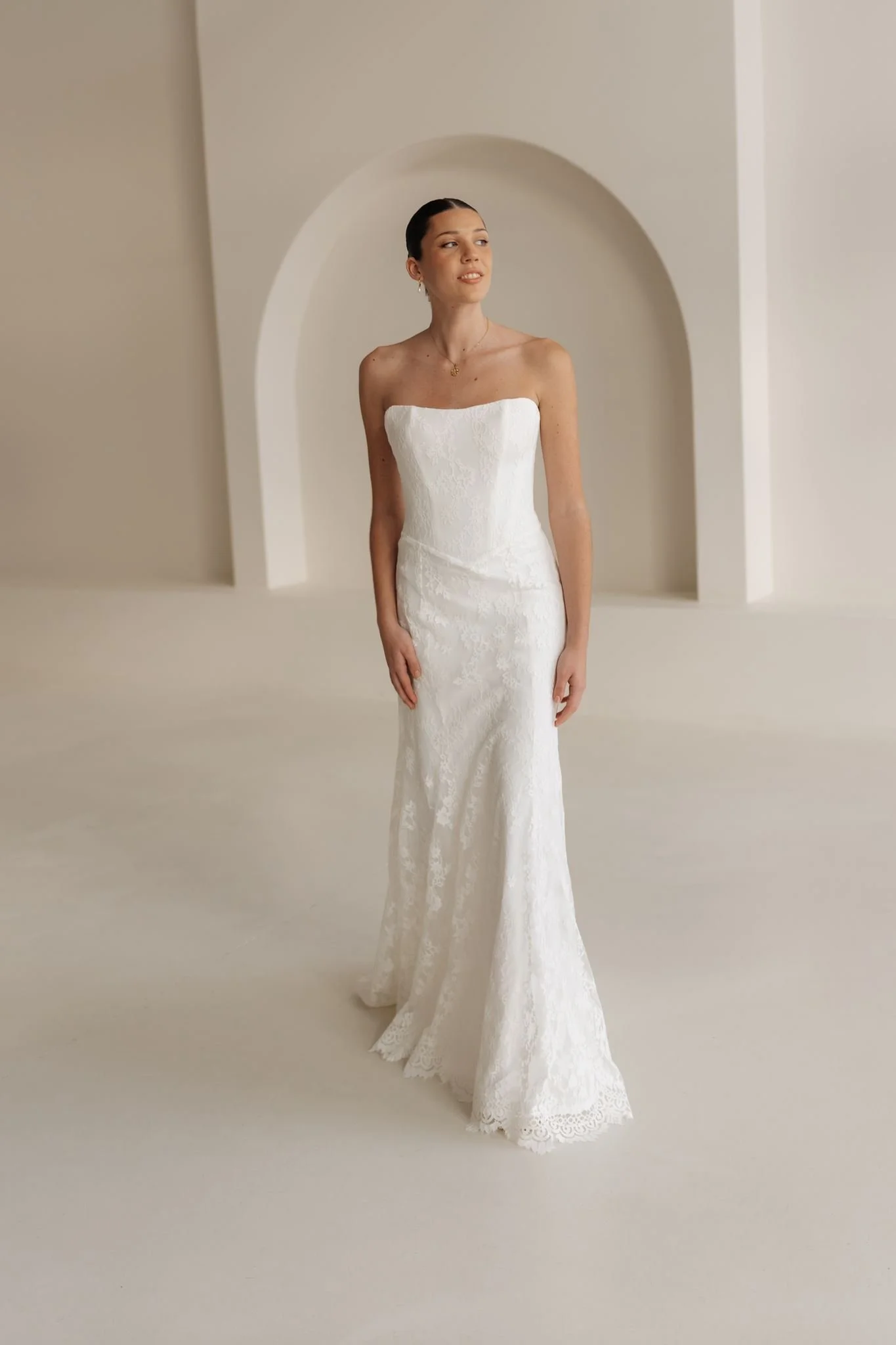 Erin Clare Bridal Olivia Strapless Lace Wedding Gown
