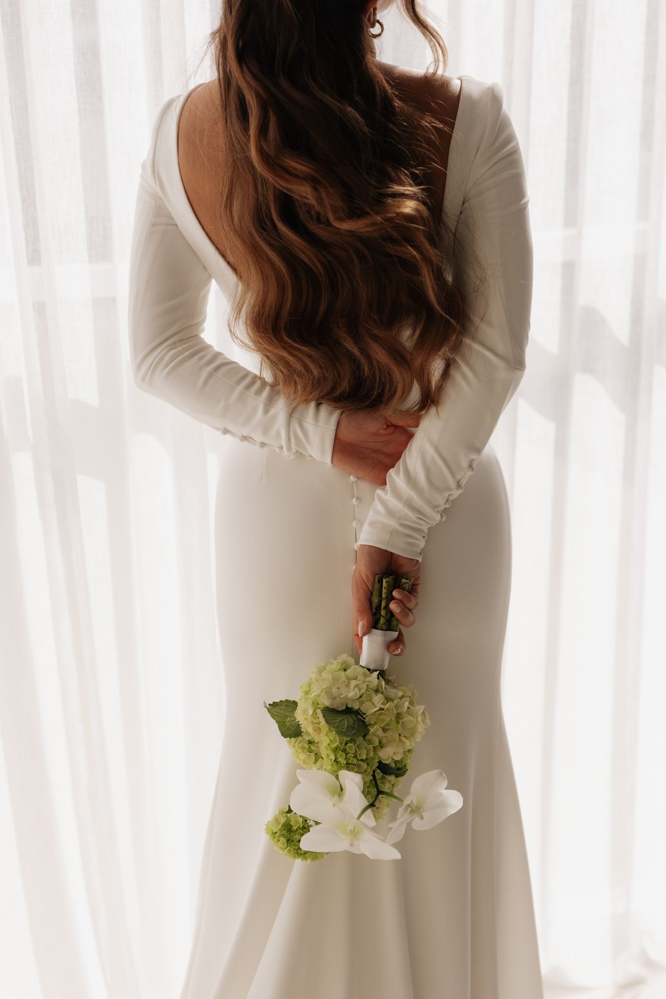 Erin Clare Bridal | Natalia Long Sleeve Crepe Gown | Australian Made Bridal