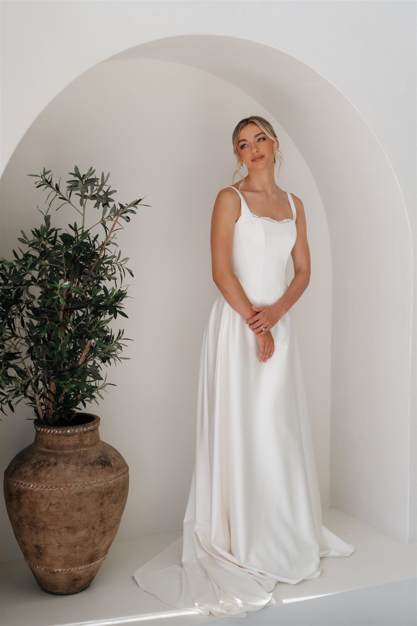Erin Clare Bridal | Jasmine Satin A-line Gown | Wedding Dresses Australia