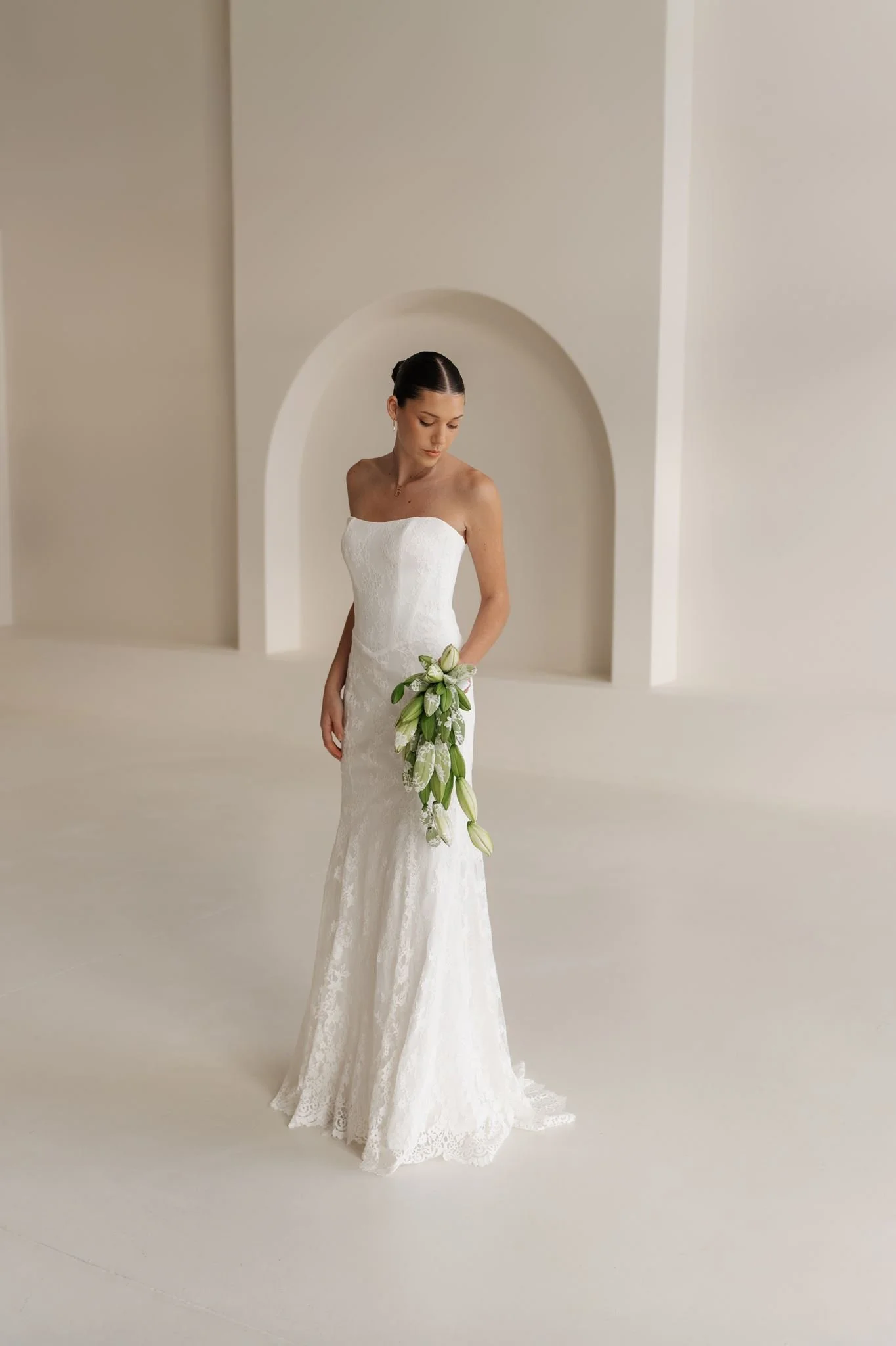 Erin Clare Bridal Olivia Strapless Lace Wedding Gown