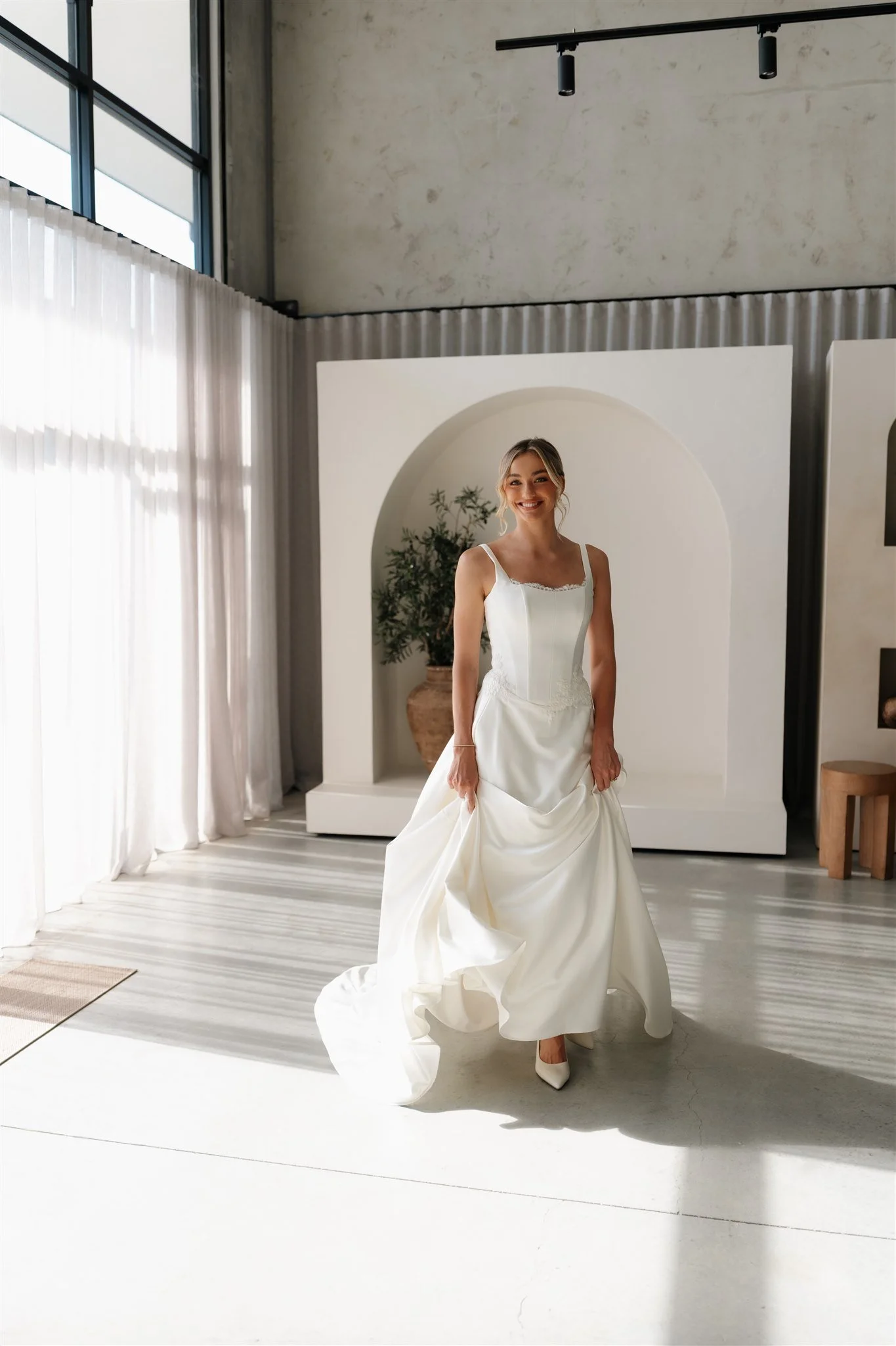 Erin Clare Bridal | Jasmine Satin A-line Gown | Wedding Dresses Australia