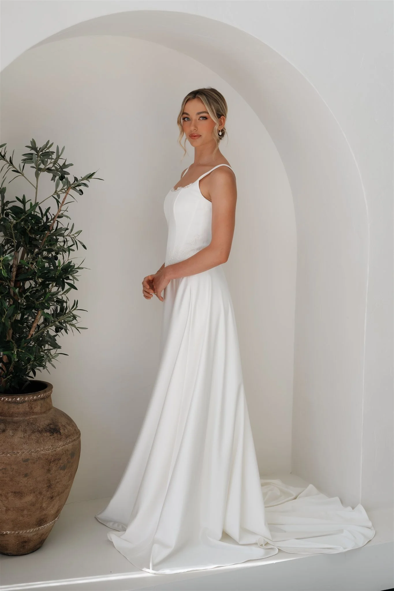 Erin Clare Bridal | Jasmine Satin A-line Gown | Wedding Dresses Australia