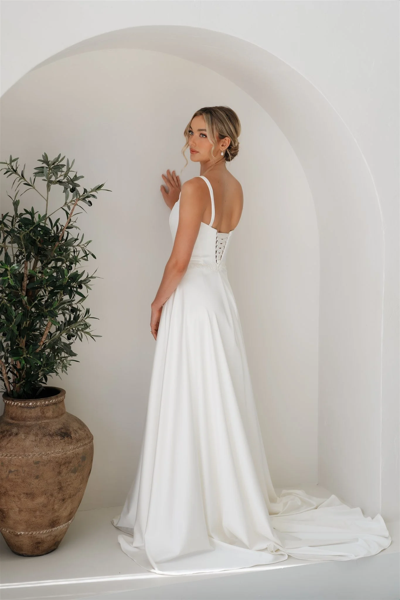 Erin Clare Bridal | Jasmine Satin A-line Gown | Wedding Dresses Noosa