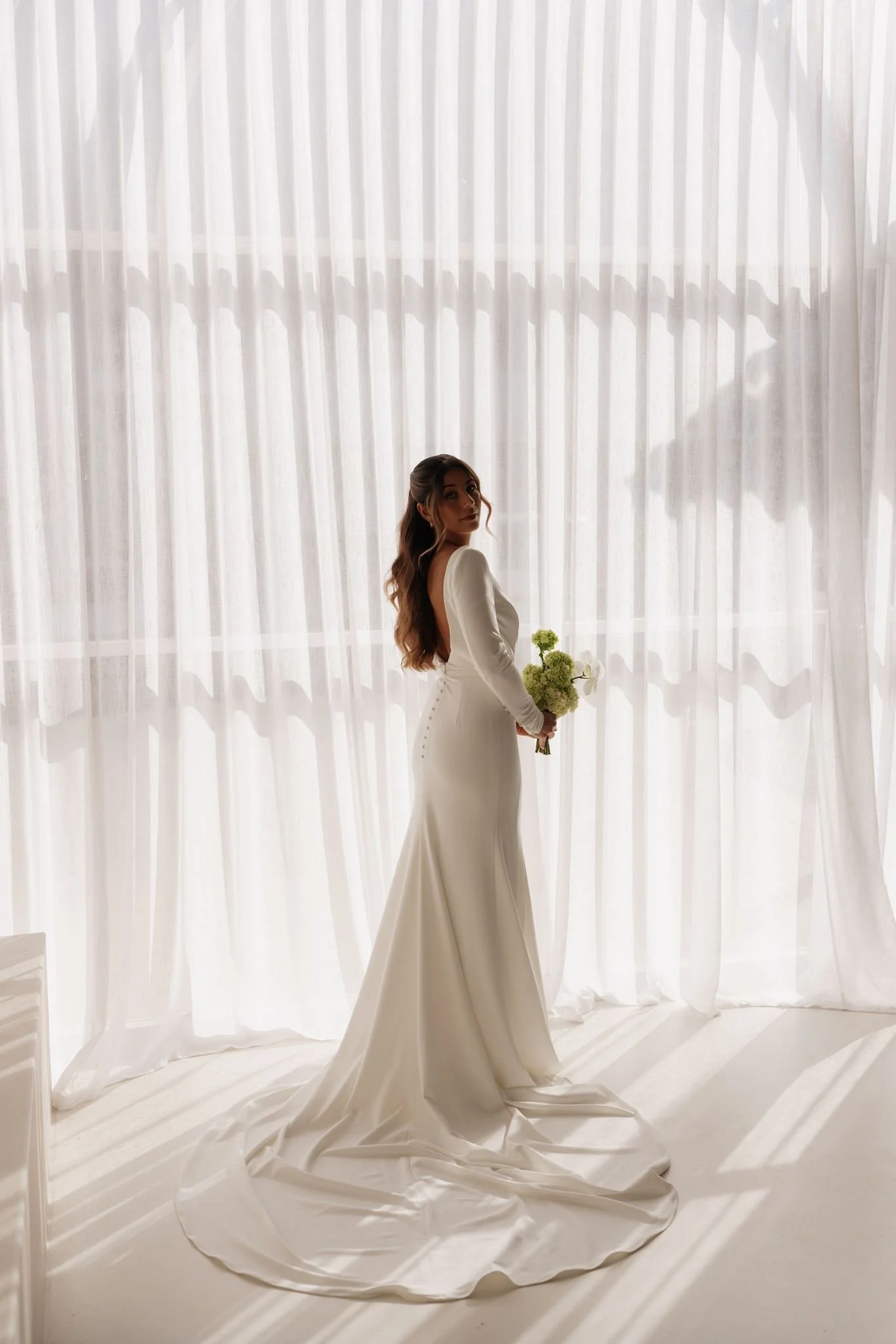 Erin Clare Bridal | Natalia Long Sleeve Crepe Gown | Australian Made Bridal