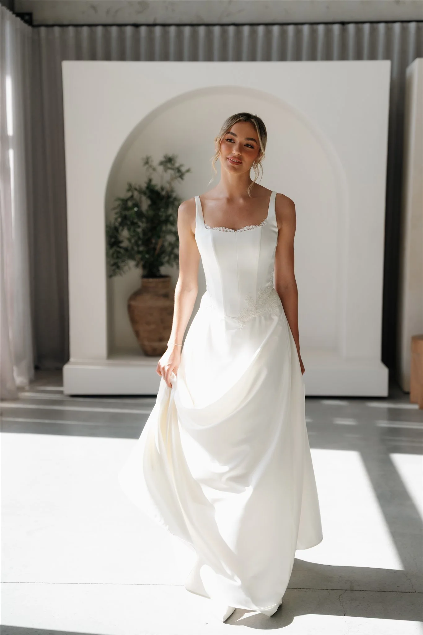 Erin Clare Bridal | Jasmine Satin A-line Gown | Wedding Dresses Australia