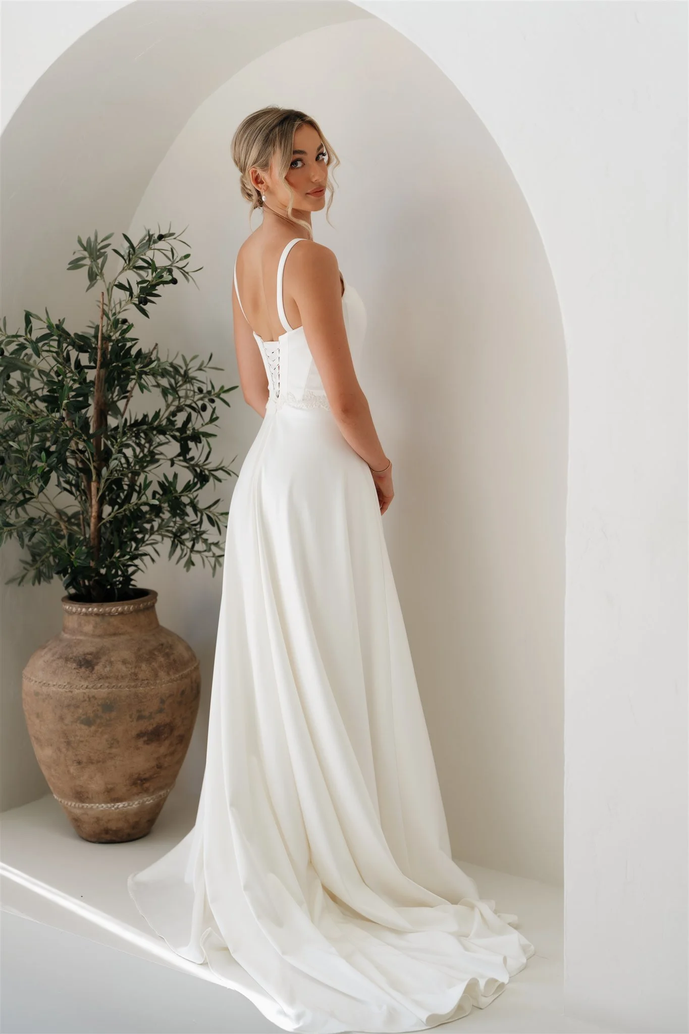 Erin Clare Bridal | Jasmine Satin A-line Gown | Wedding Dresses Australia