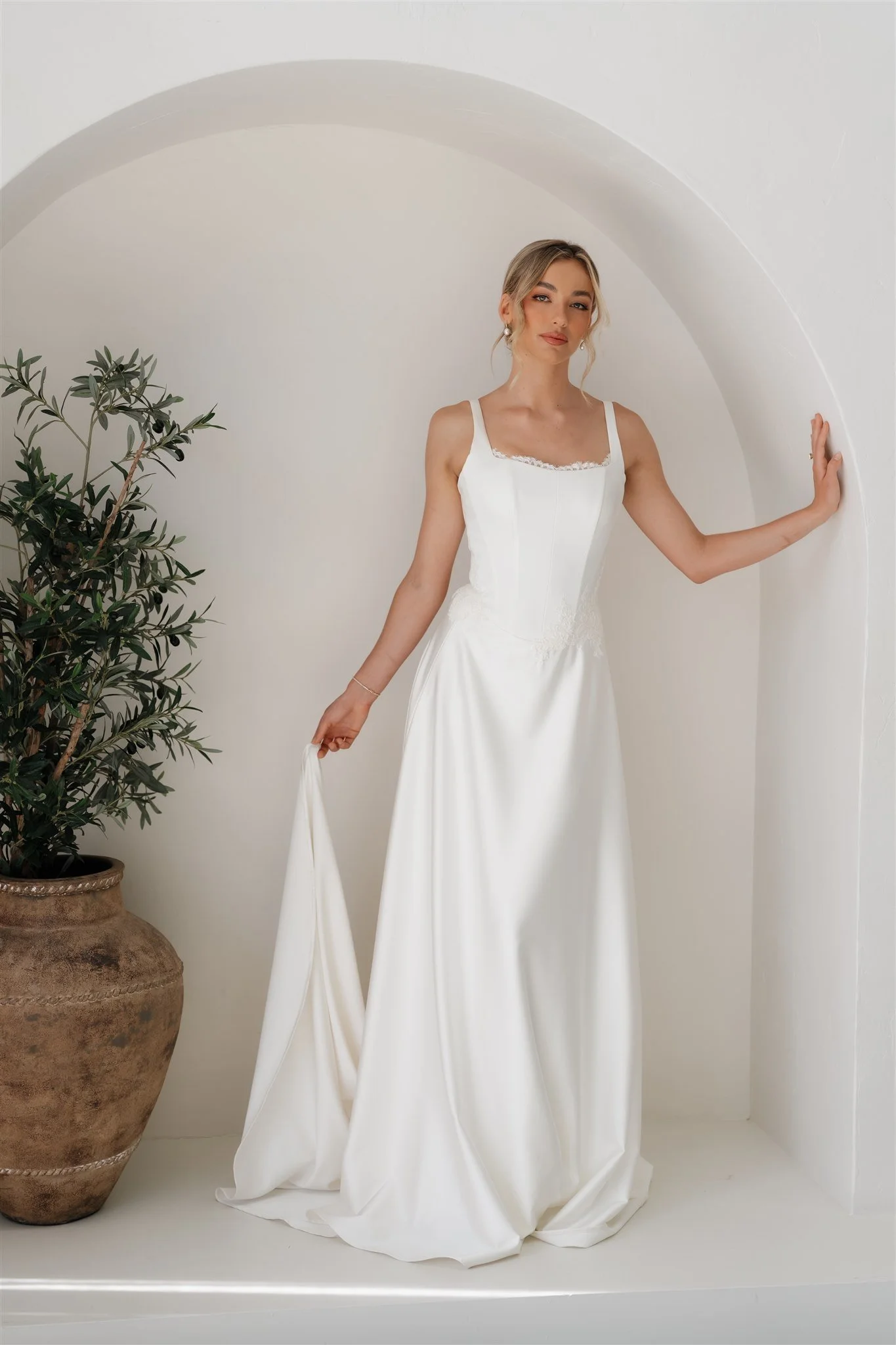 Erin Clare Bridal | Jasmine Satin A-line Gown | Wedding Dresses Sunshine Coast