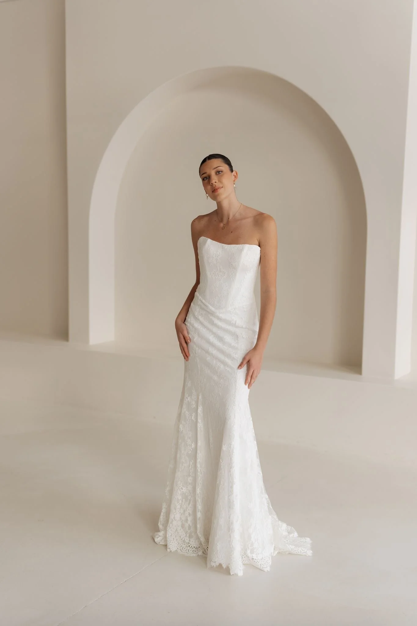 Erin Clare Bridal Olivia Strapless Lace Wedding Gown