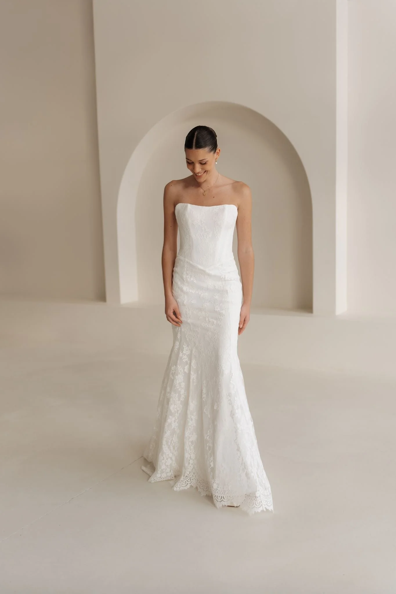 Erin Clare Bridal Olivia Strapless Lace Wedding Gown