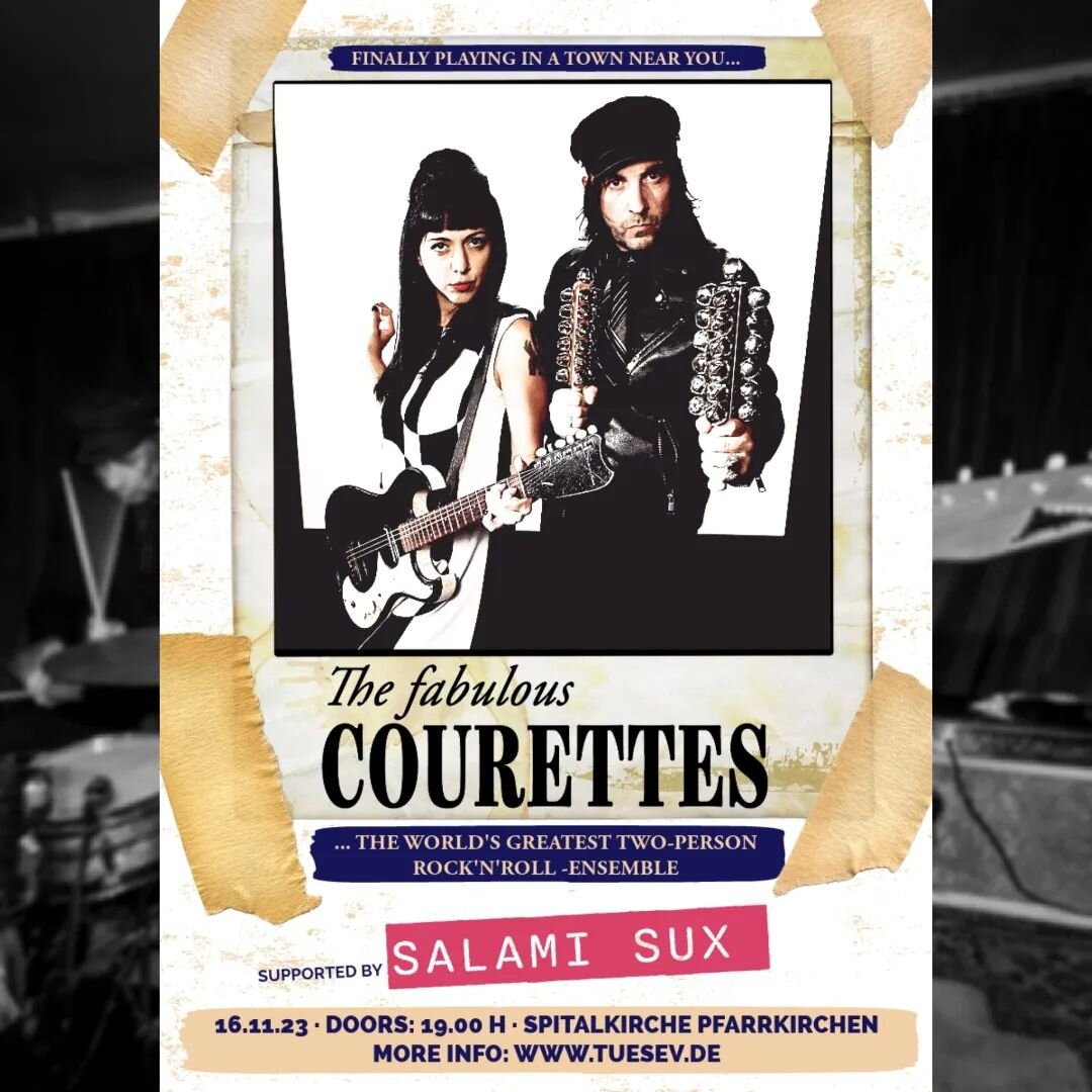 🎸 Am Donnerstag, den 16.11. bei uns in der Spitalkirche: @thecourettes aus D&auml;nemark bzw. Brasilien! 🇩🇰🇧🇷
Gerne mal als &quot;hardest working band in rock'n'roll business&quot; bezeichnet, macht das Duo auf seiner mehr als dreimonatigen Tour