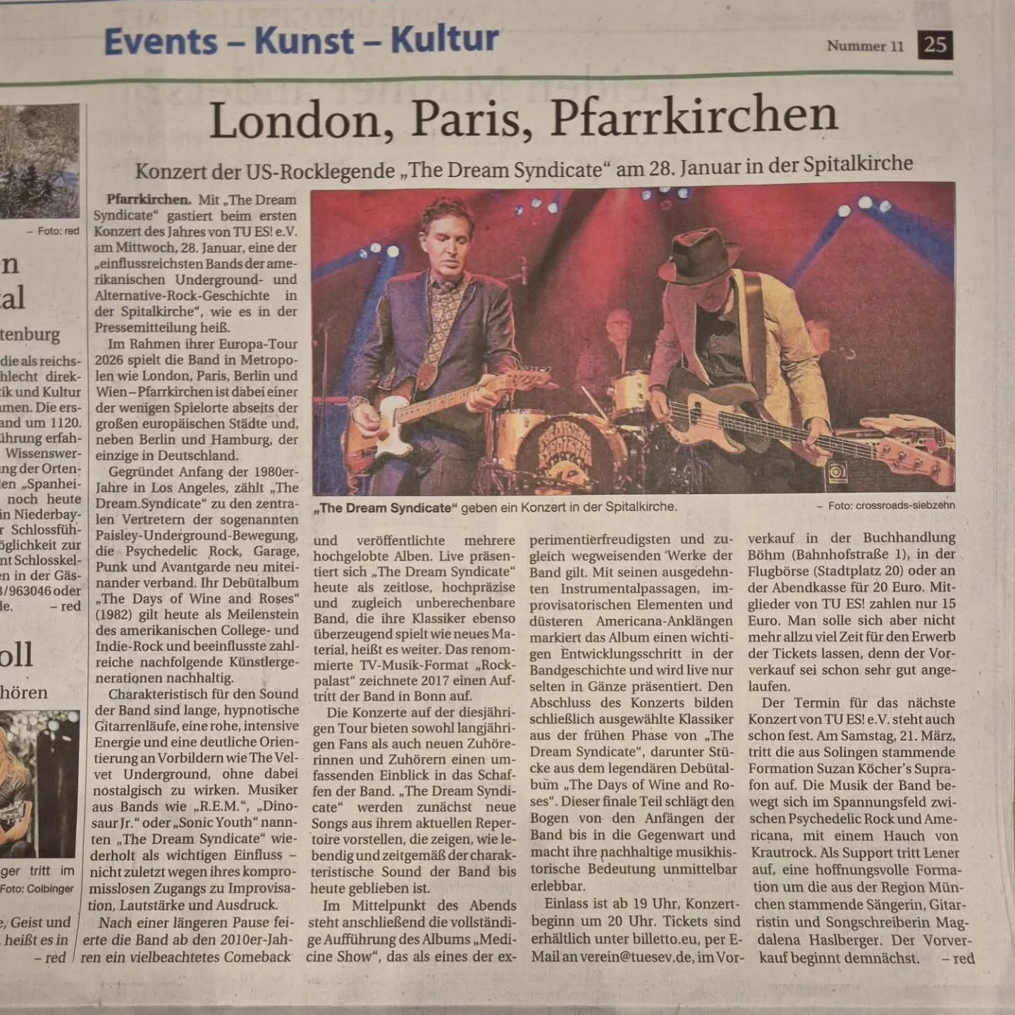 🎉 7x noch schlafen! Heute in einer Woche haben wir gerade die T&uuml;r zur Spitalkirche f&uuml;r euch aufgesperrt, um in einen der vielleicht aufregendsten Konzertabende seit Vereinsgr&uuml;ndung zu starten: 
@thedreamsyndicateband bei uns in Pfarrk