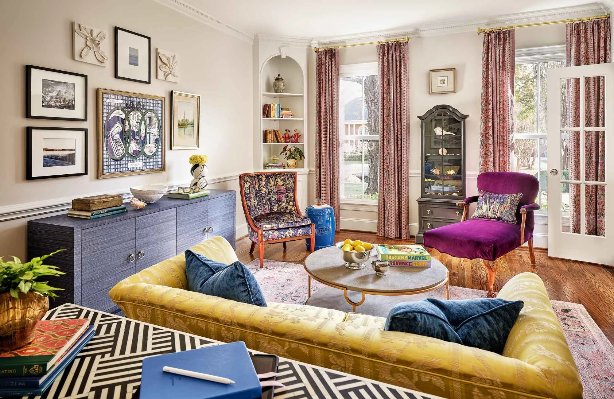 susan-hill-design-group-charlotte-nc-open-vs-closed-floor-plans-colorful-living-room-collected-playful-patterns-custom-drapes-gallery-wall-transform.jpg