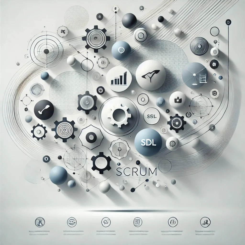 DALL·E 2024-06-24 18.11.50 - A minimalistic and elegant concept image representing corporate solutions for agile team leading, SDL methodologies, and Scrum. The design features ab.jpeg