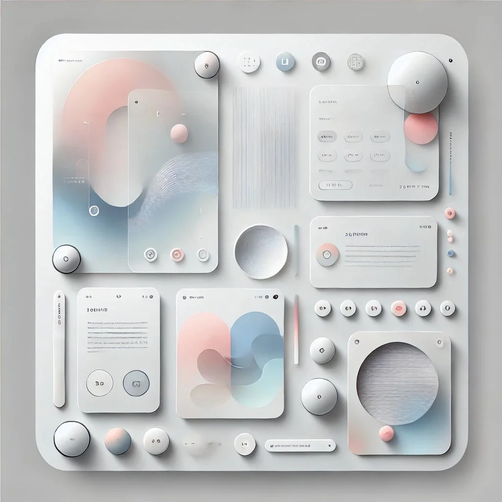 DALL·E 2024-06-24 18.05.19 - A minimalistic and elegant UI_UX design concept. The interface is sleek with a clean, white background, featuring simple, abstract shapes and lines in.jpeg