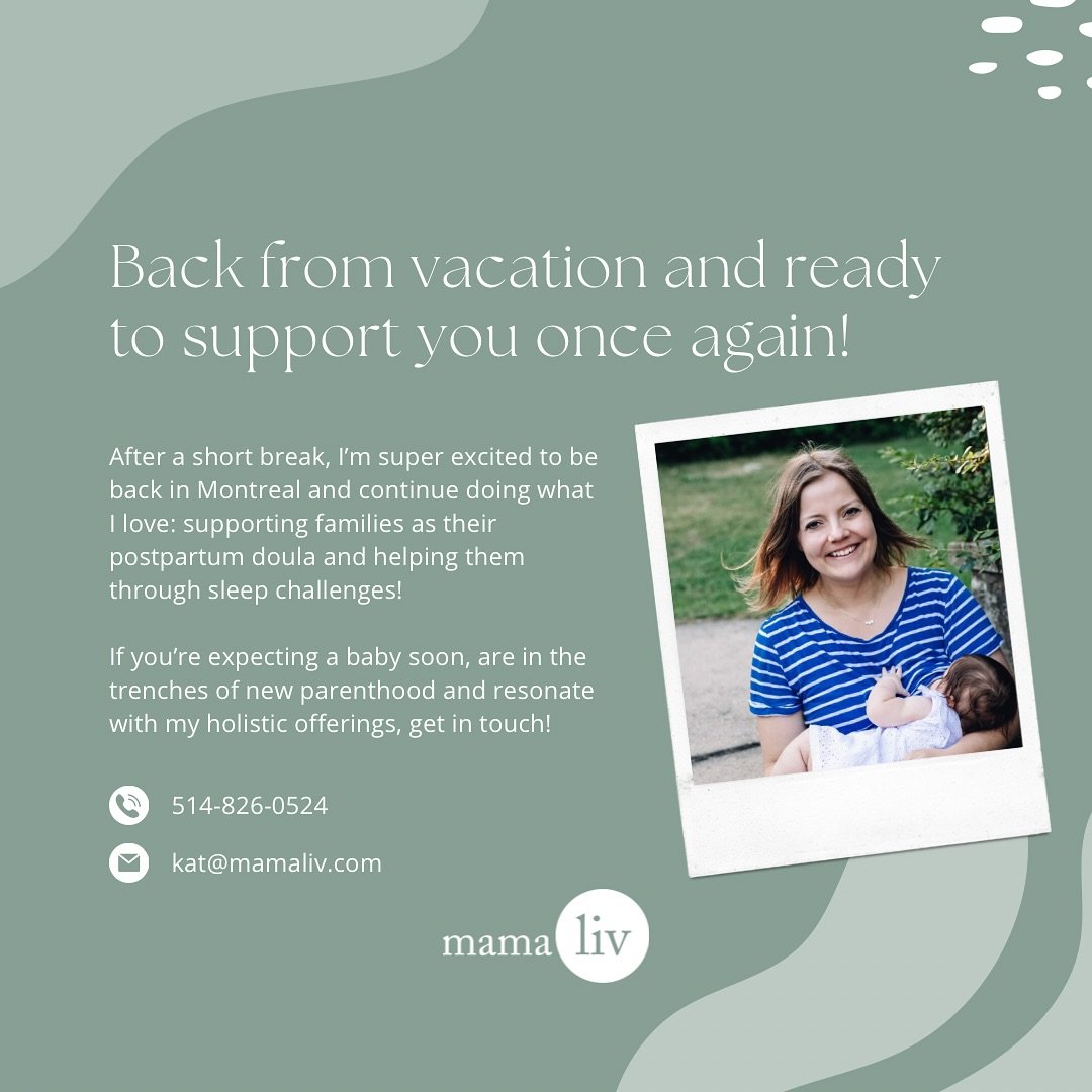 I&rsquo;m back from a rejuvenating break and excited to reconnect with all you beautiful families in Montreal! 🌸💕 

As we journey together through early parenthood, I&rsquo;m back at offering my support as your postpartum doula and holistic sleep c