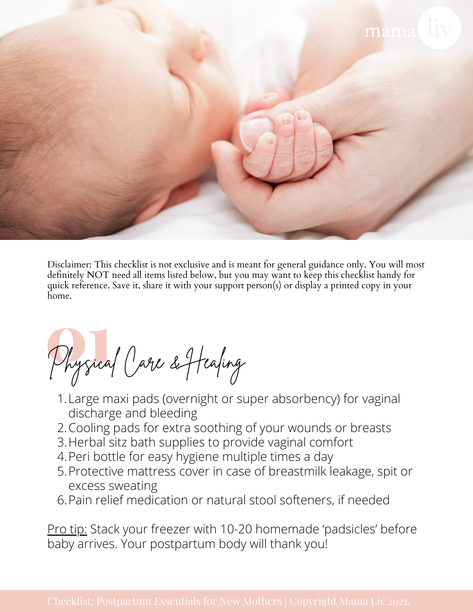 Postpartum Essentials Checklist