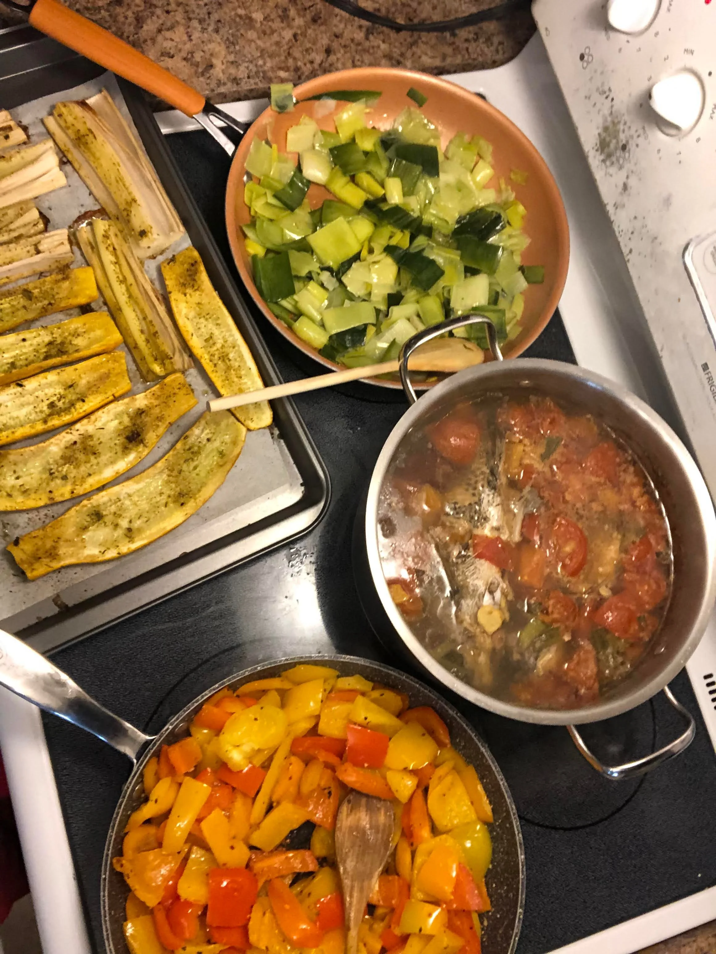 Préparation des repas pour la semaine.