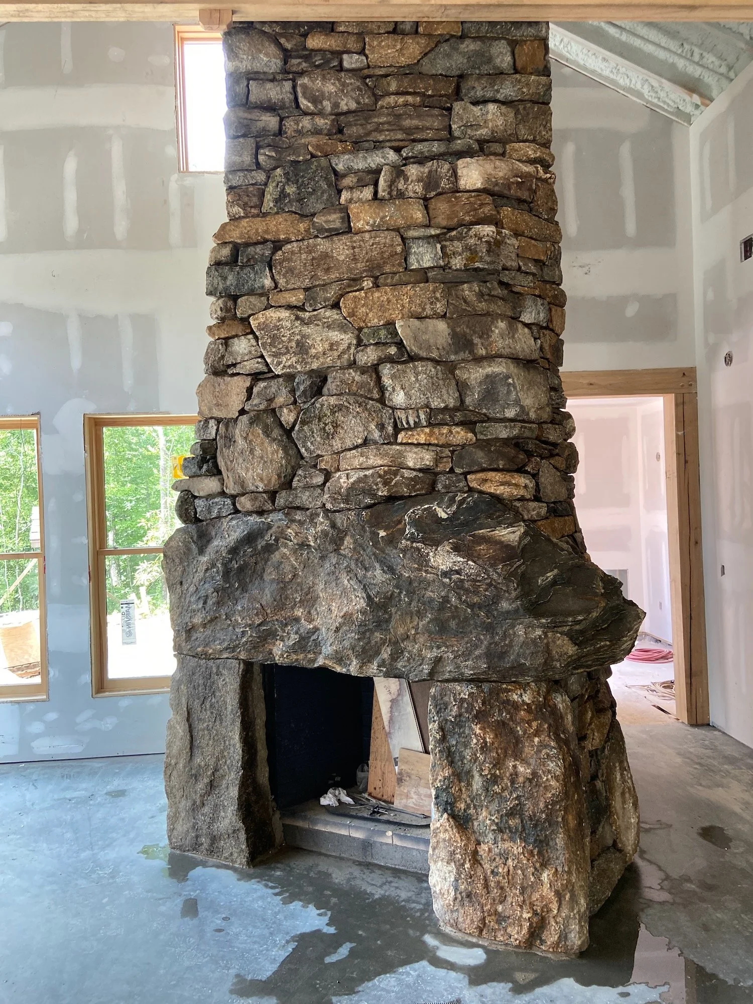 Massive rustic fireplace, Fairview