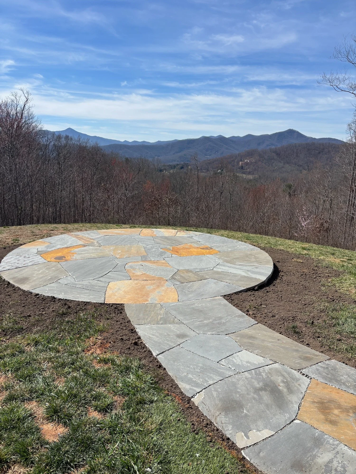 A drystone patio in Candler