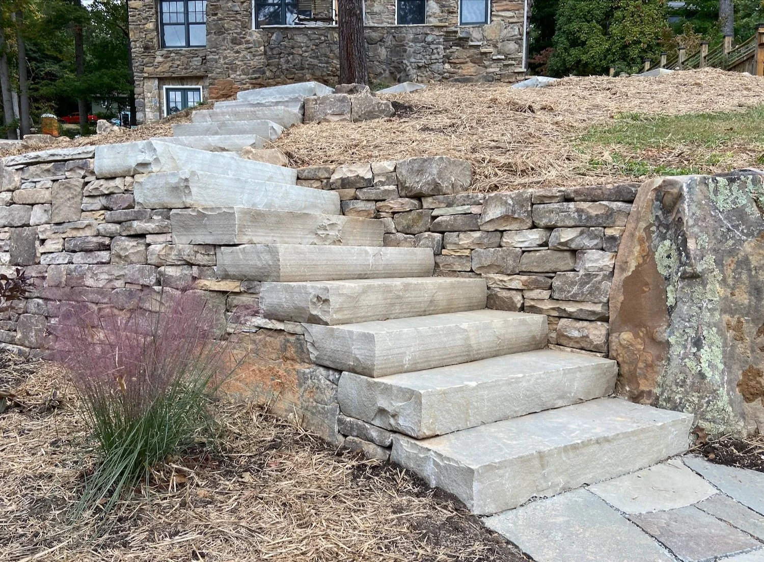 Gray slabs, Tennessee fieldstone wall