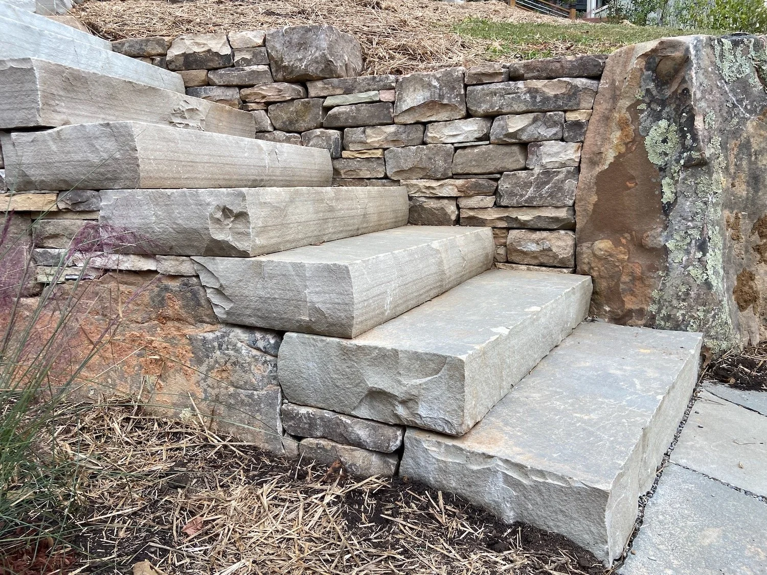 Big slabs integrated into a wall. North Asheville