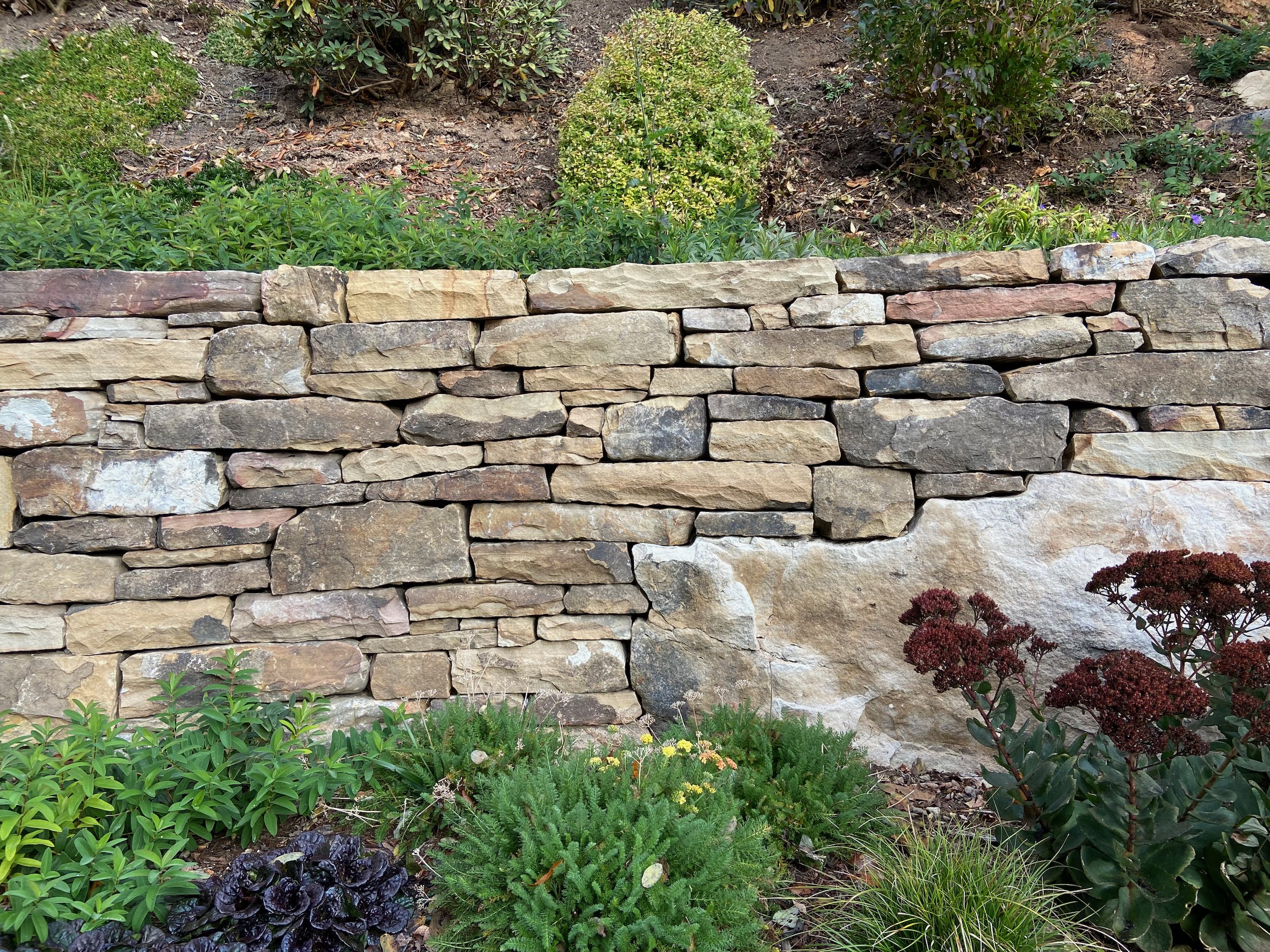 Drystone wall made of Tennessee fieldstone