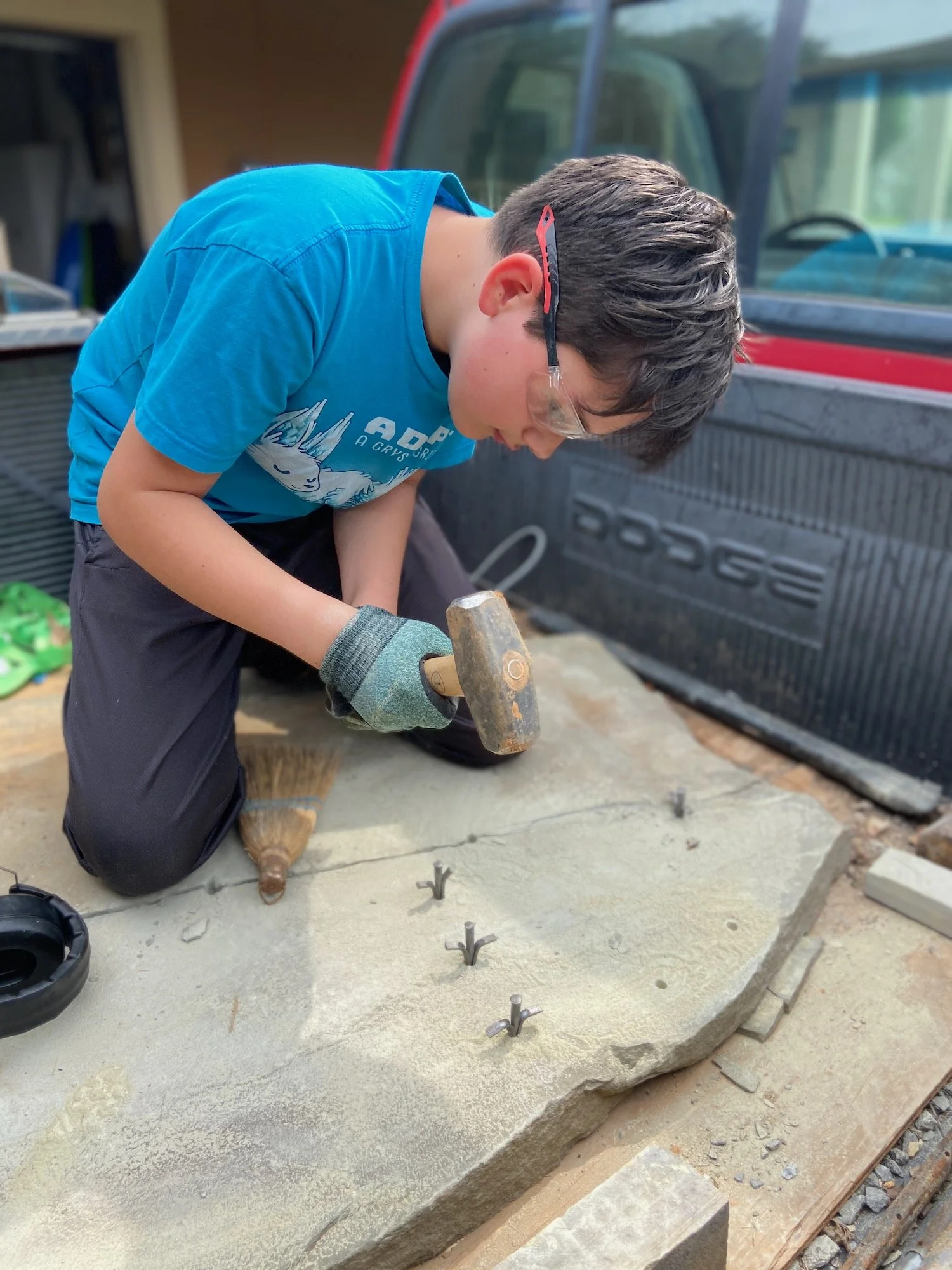 BOTT: young man learning feathers and wedges