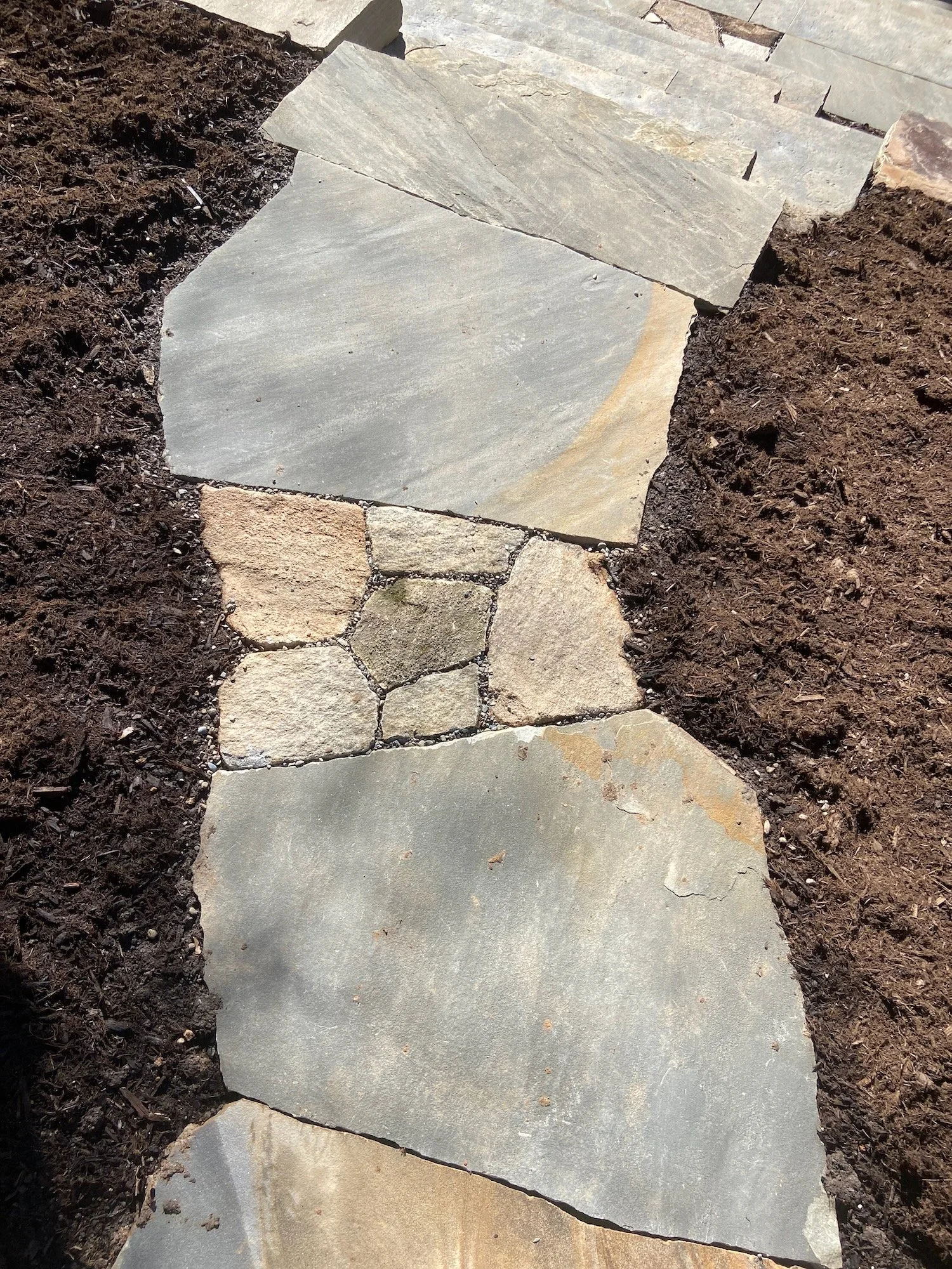 This pathway features our version of Nobedan paving. West Asheville