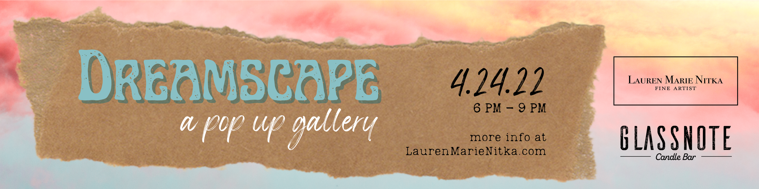 Dreamscape: A Pop Up Gallery was curated by Milwaukee artist and curator, Lauren Marie Nitka, at Glassnote Candle Bar, in Walker's Point, Wisconsin.