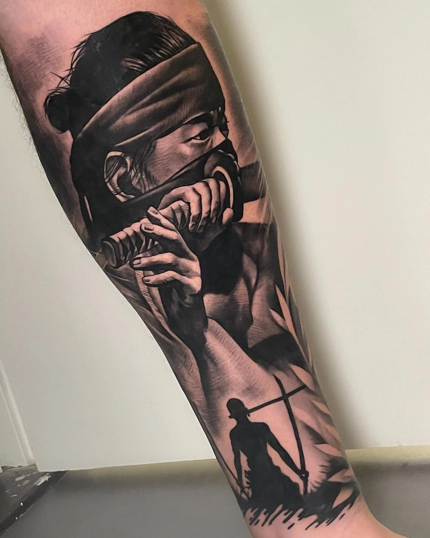 Fresh vs healed! 
Cool addition to a sleeve in progress (: