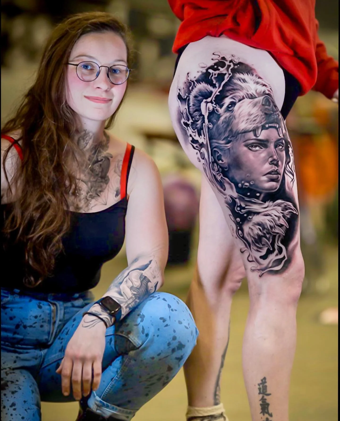 Me and the tattoo from last weekend at @inknartrotterdam tattoo convention.
Shoutout to my client who sat for two long days, and the team of @stamentattoo.
🥰